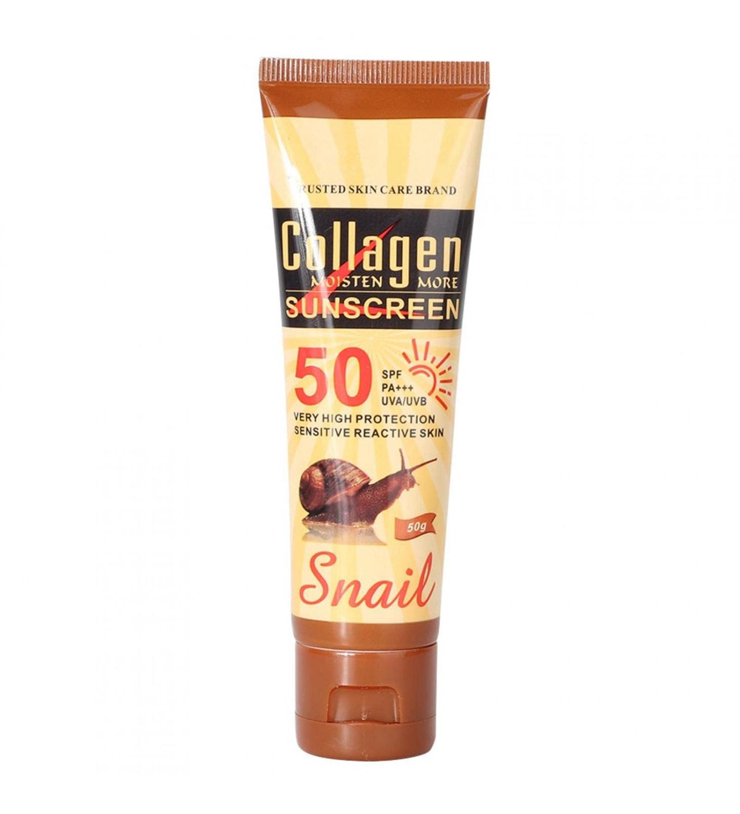 50g SPF 50 Moisturizing Sun Cream for Face & Body - Collagen & Snail Extract - Daily Sunscreen Serum for Women & Men - Buy Online on GoSupps.com