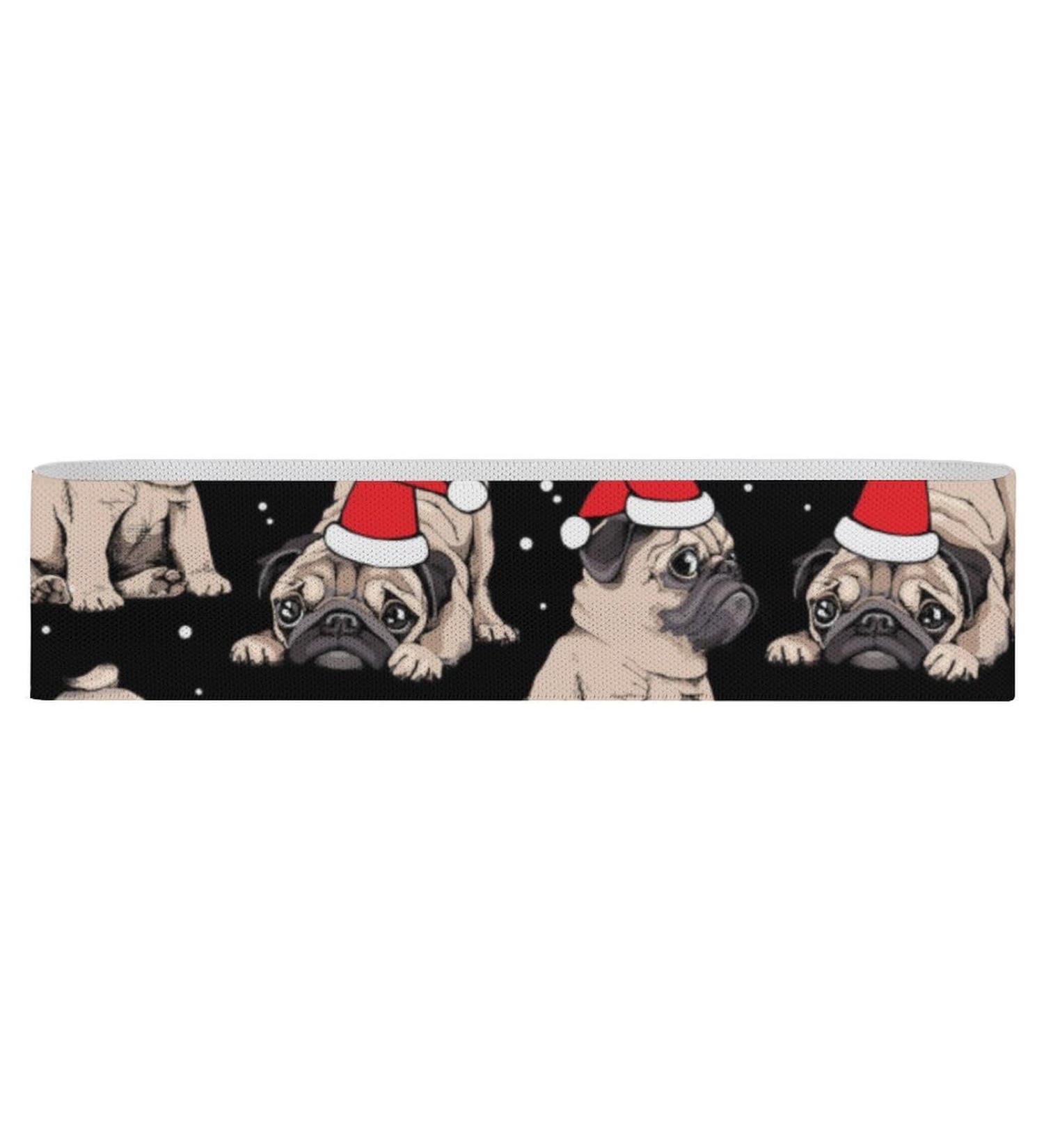 Christmas Puppies Pugs Resistance Bands | Non-Slip Booty & Yoga Straps for Workouts & Physical Therapy - Buy Online on GoSupps.com