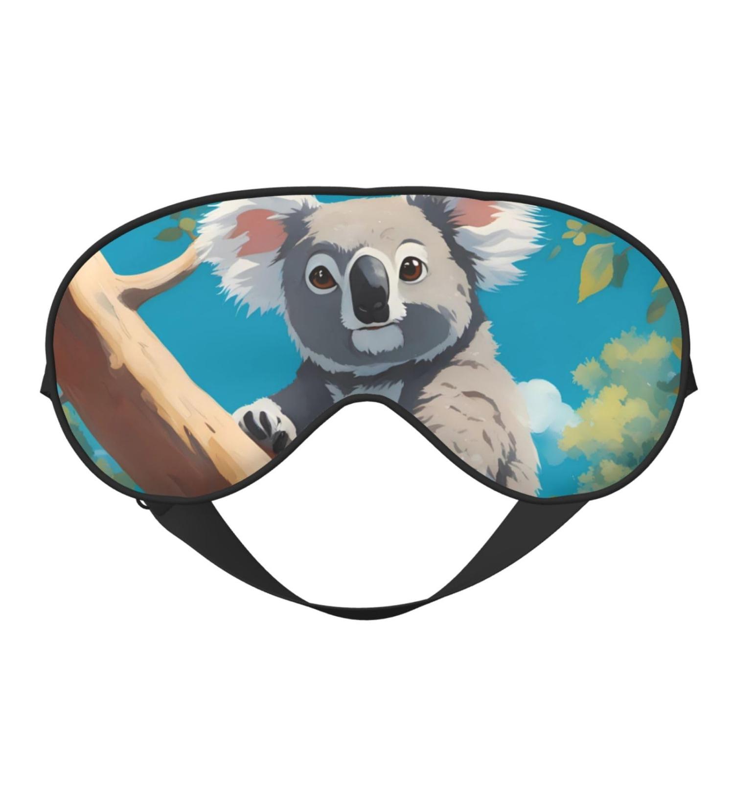 Buy Happy Koala Unisex Blackout Sleep Eye Mask - Adjustable Elastic Design for Home Travel & Yoga - Buy Online on GoSupps.com