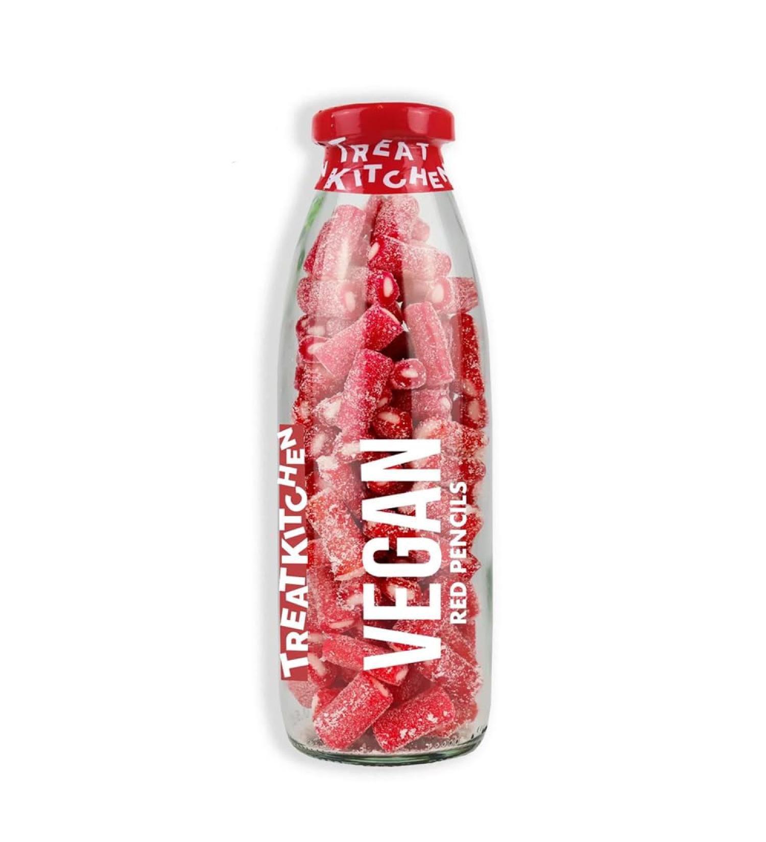 Vegan Sweets Bottle Strawberry Red Pencils GIft 340g