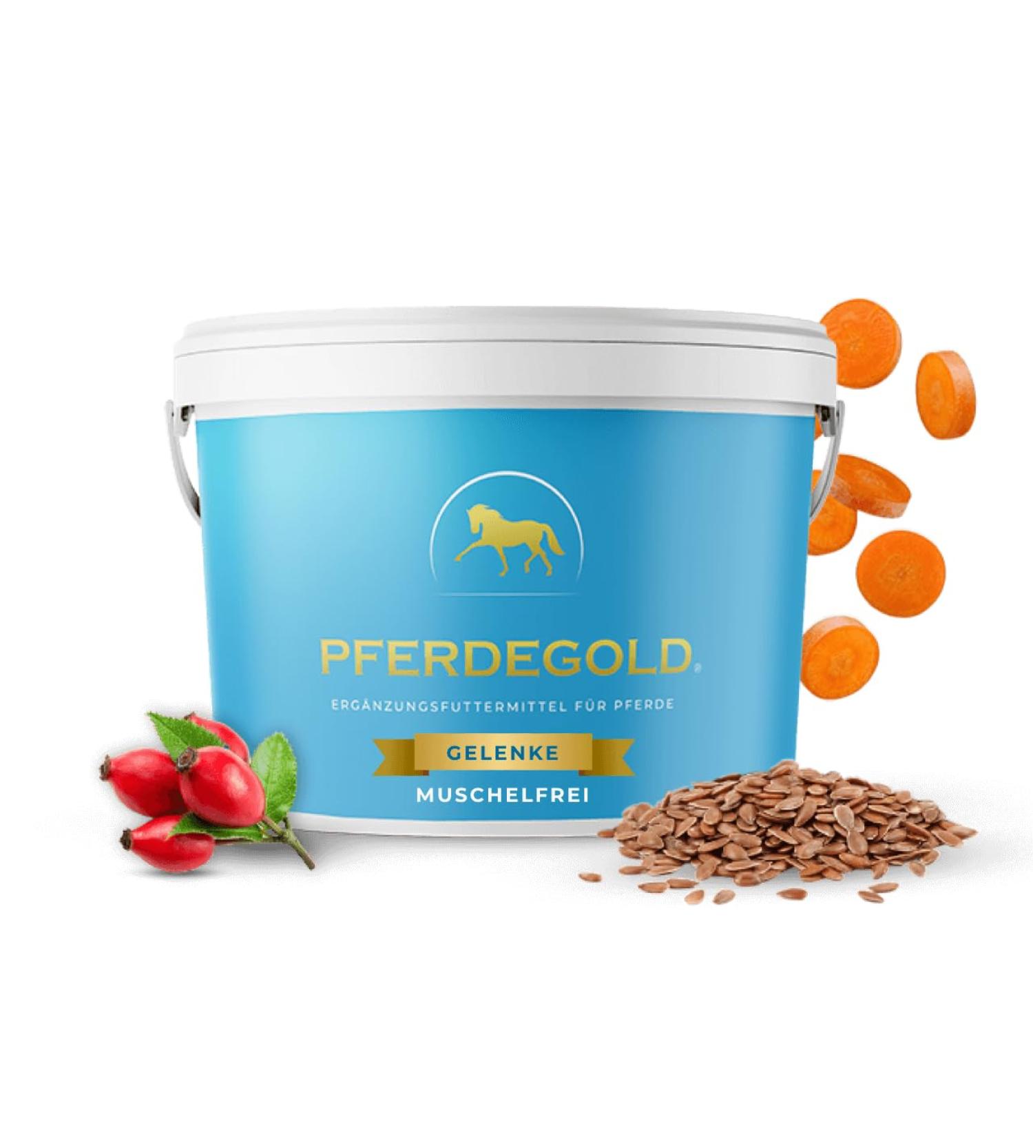 Buy Horse Gold Joint Mussel-Free Pellets - Doping-Free Supplementary Feed for All Breeds - 1.5 kg Bucket - Buy Online on GoSupps.com