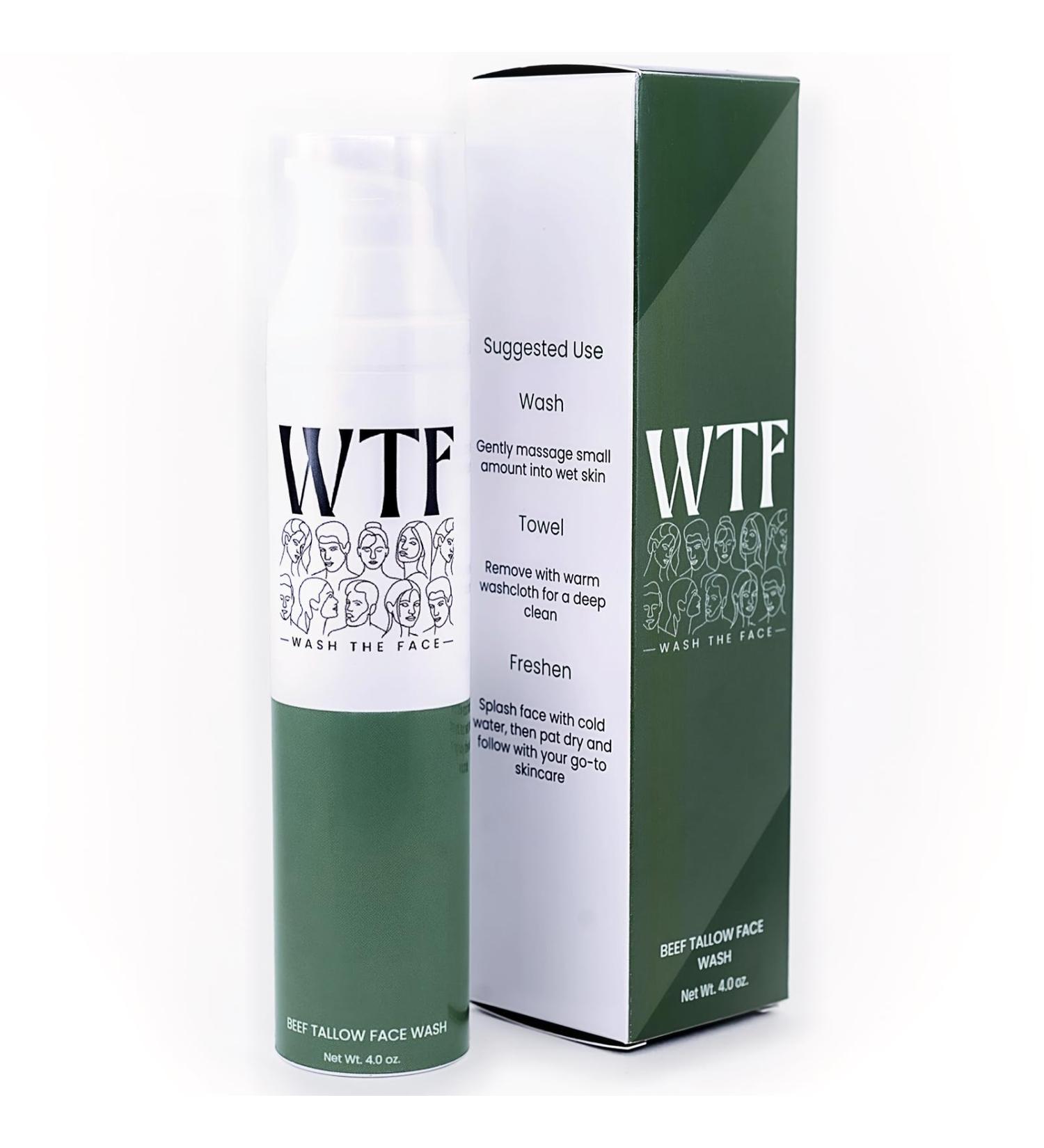 Beef Tallow Face Wash - 4 oz. - 100% Grass Fed - Cruelty Free - Moisturizing Facial Cleanser - No Harsh Chemicals - Centella - For Sensitive Skin - Clean Skincare by Wash The Face - Buy Online on GoSupps.com