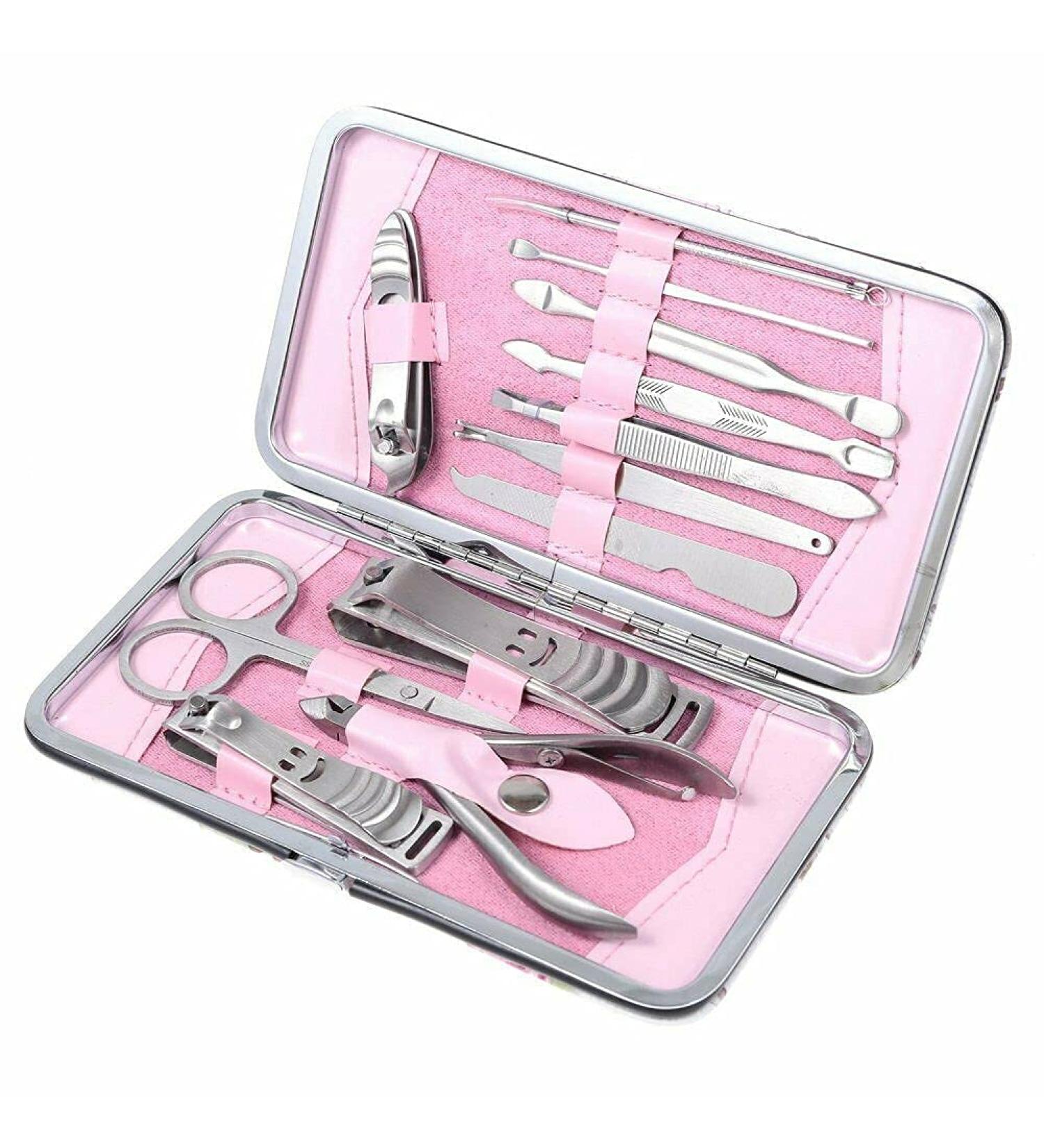 ROHANS 12 Pc Nail Clippers Manicure Set for Thick Nails - Professional Grooming Kit for Men and Women - Cuticle Remover, Toe Nail Care, Pedicure Travel Tool - Buy Online on GoSupps.com