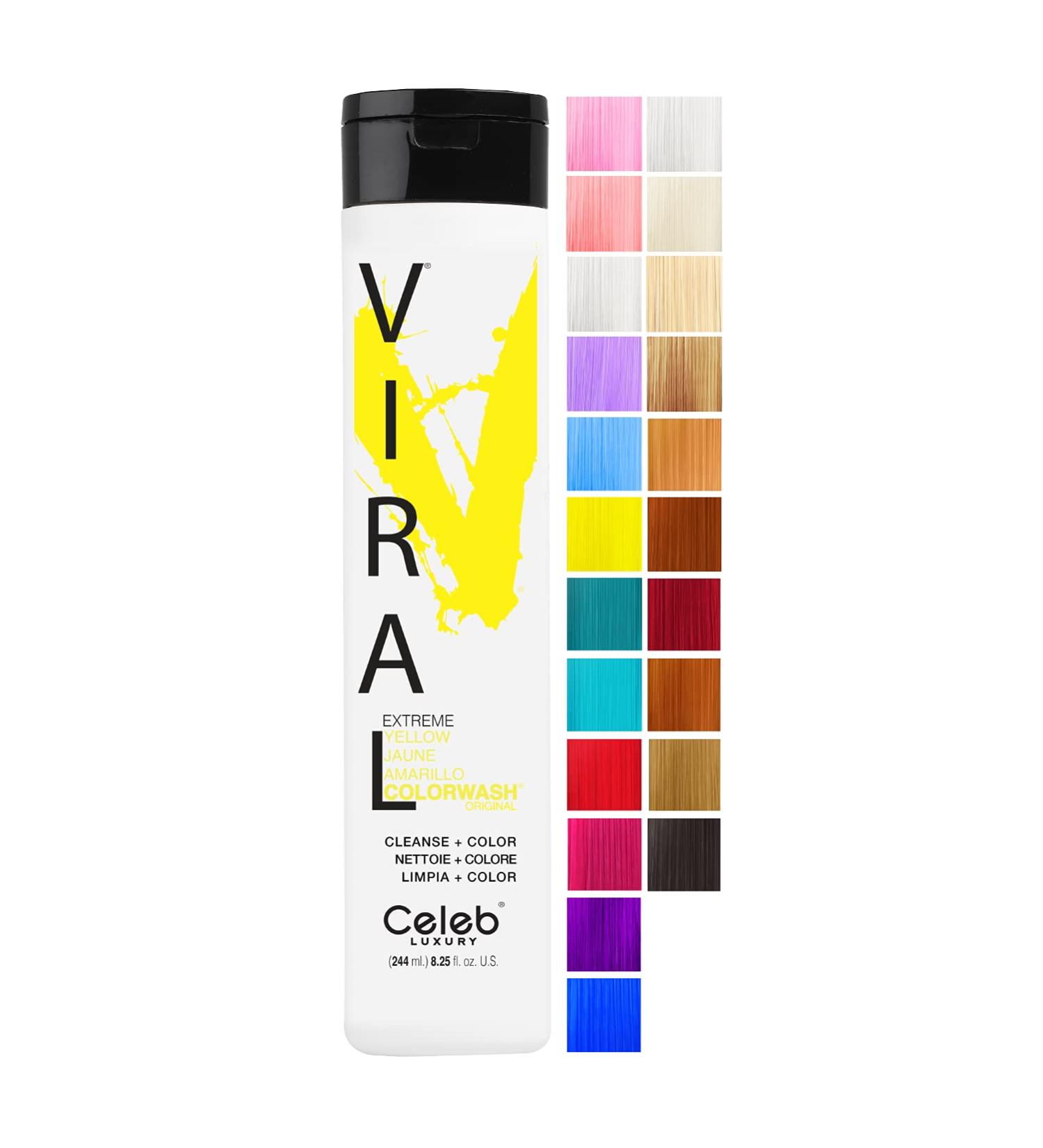 Celeb Luxury Viral Semi Permanent Colorwash Shampoo - Extreme Yellow 240ml - Buy Online on GoSupps.com