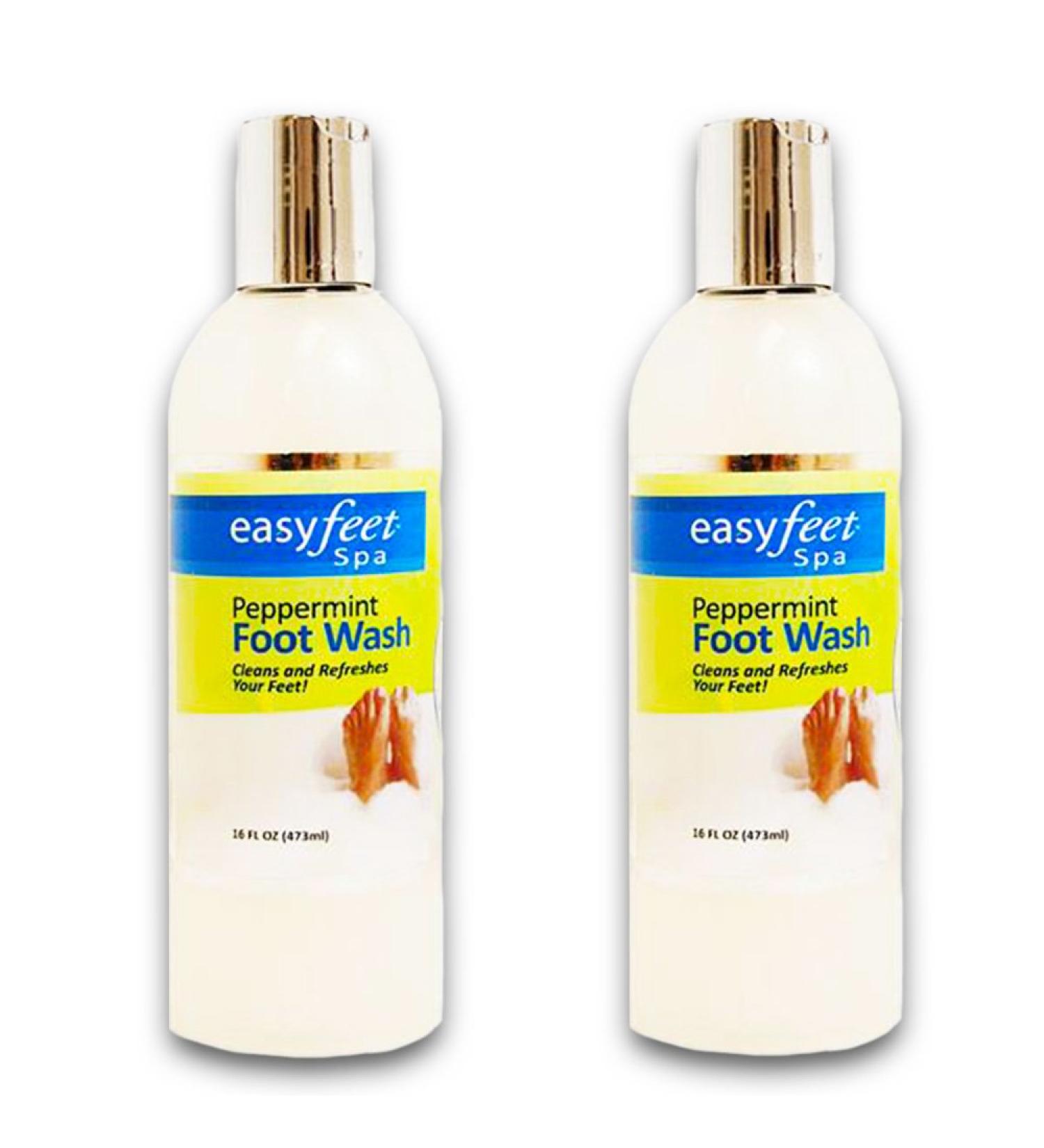 Easy Feet Spa Peppermint Foot Wash 16 Oz. Bottle (2 Pack Bundle)