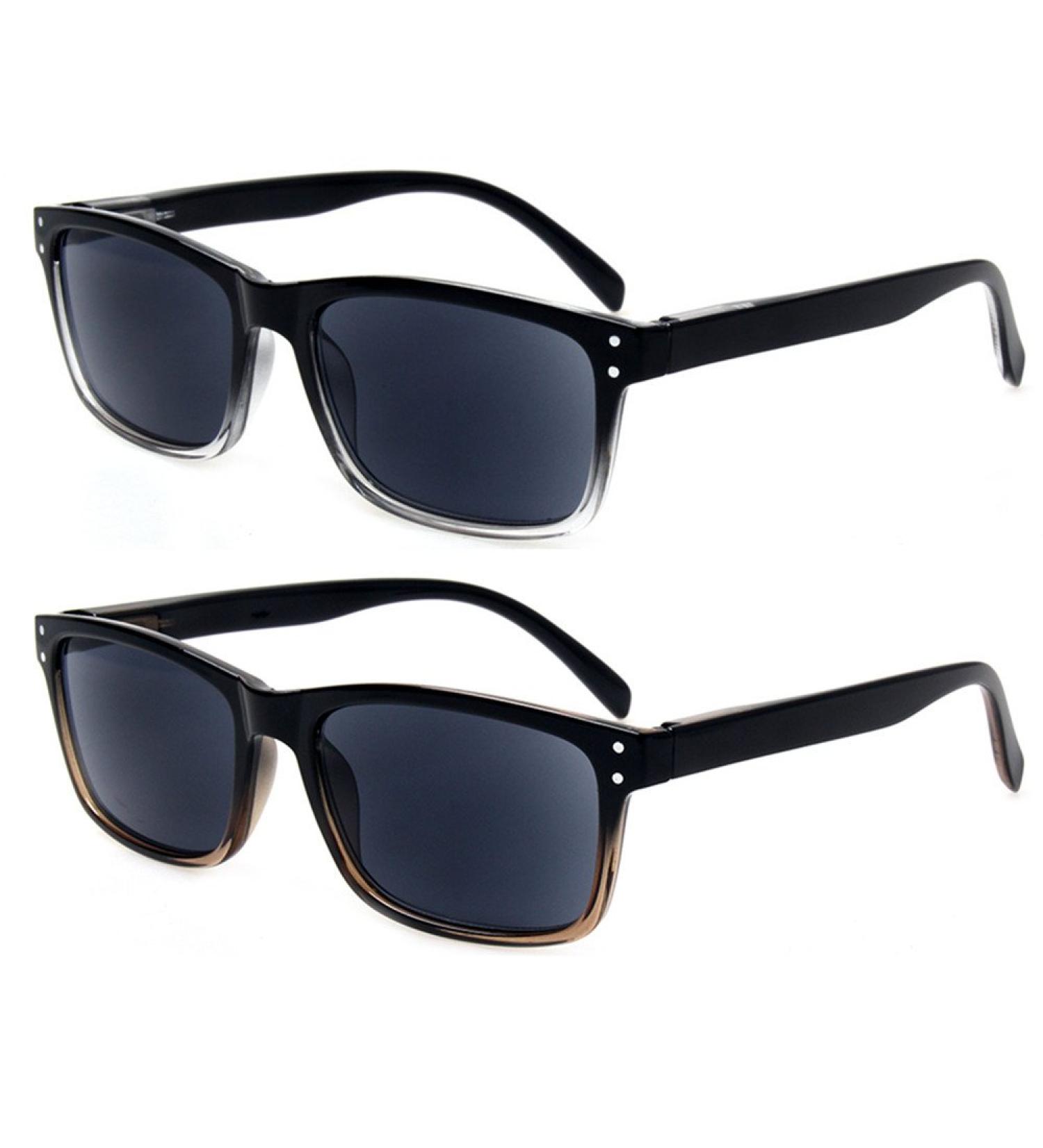 2 Pack Unisex Classic Sunglasses Readers - Clear/Brown 3.0x Magnification - Buy Online on GoSupps.com