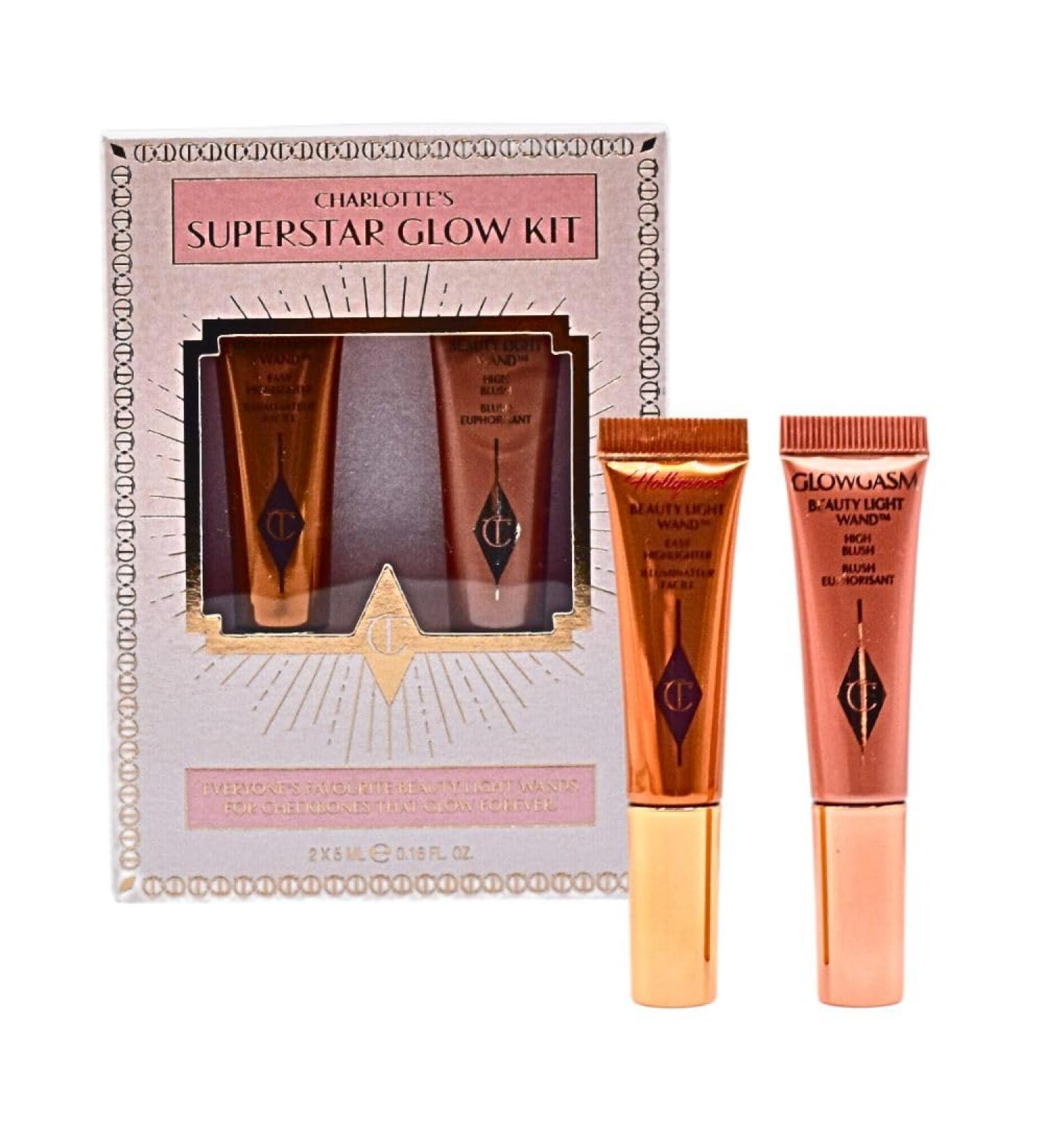 Charlotte Tilbury Superstar Glow Kit - Mini Beauty Light Wand Spotlight & Pinkgasm Blush | International Shipping Available - Buy Online on GoSupps.com