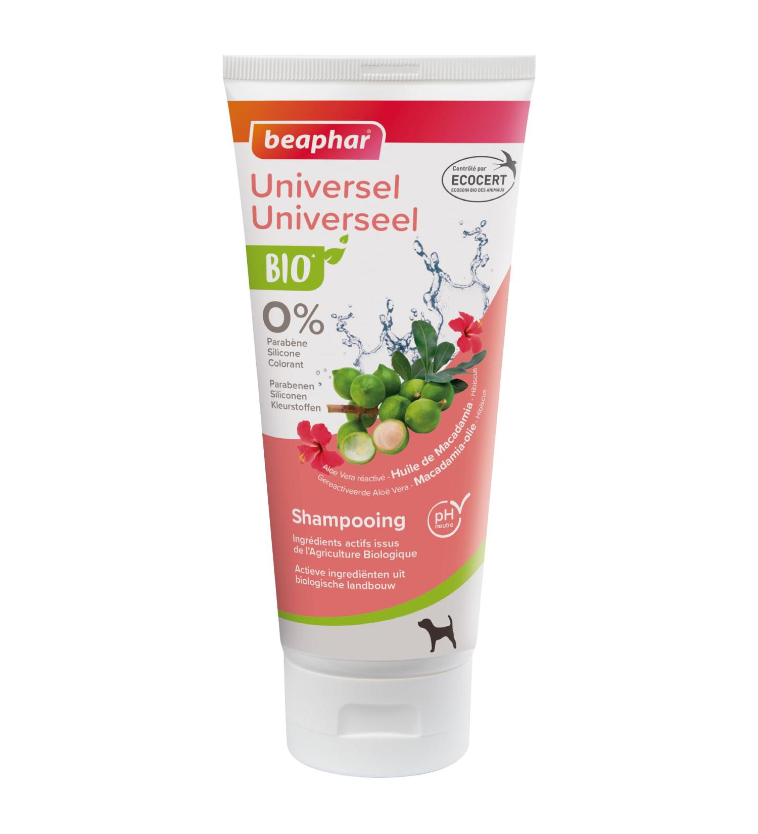 BEAPHAR - Organic Universal Shampoo - Contains Aloe Vera from Organic Farming - Hydrates Skin - Softens Coat - Natural Origin - 200ml - Buy Online on GoSupps.com