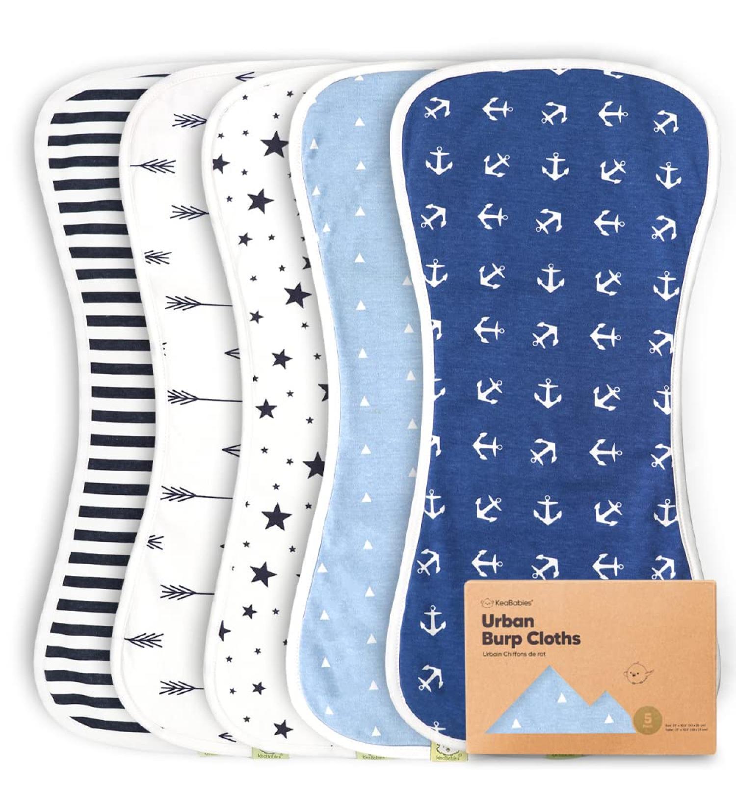 KeaBabies Organic Burp Cloths 5 Pack - Premium Soft & Absorbent for Adventurers - Buy Online on GoSupps.com