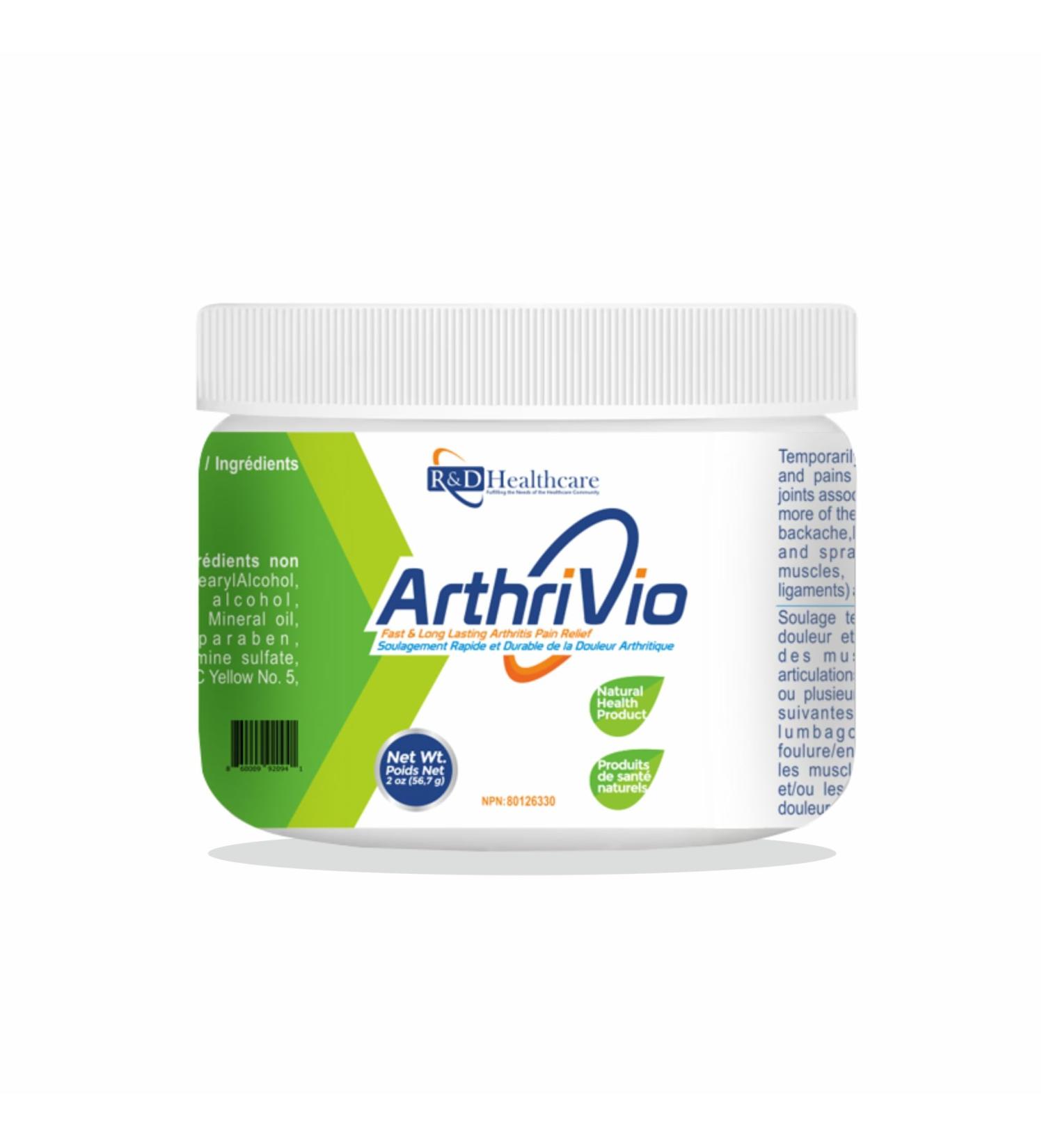 ArthriVio - Natural Pain Relief Topical Cream for Arthritis and Muscles Joints - Potent Analgesic & Anti-Inflammatory Ingredients for Immediate Relief (2) - Buy Online on GoSupps.com