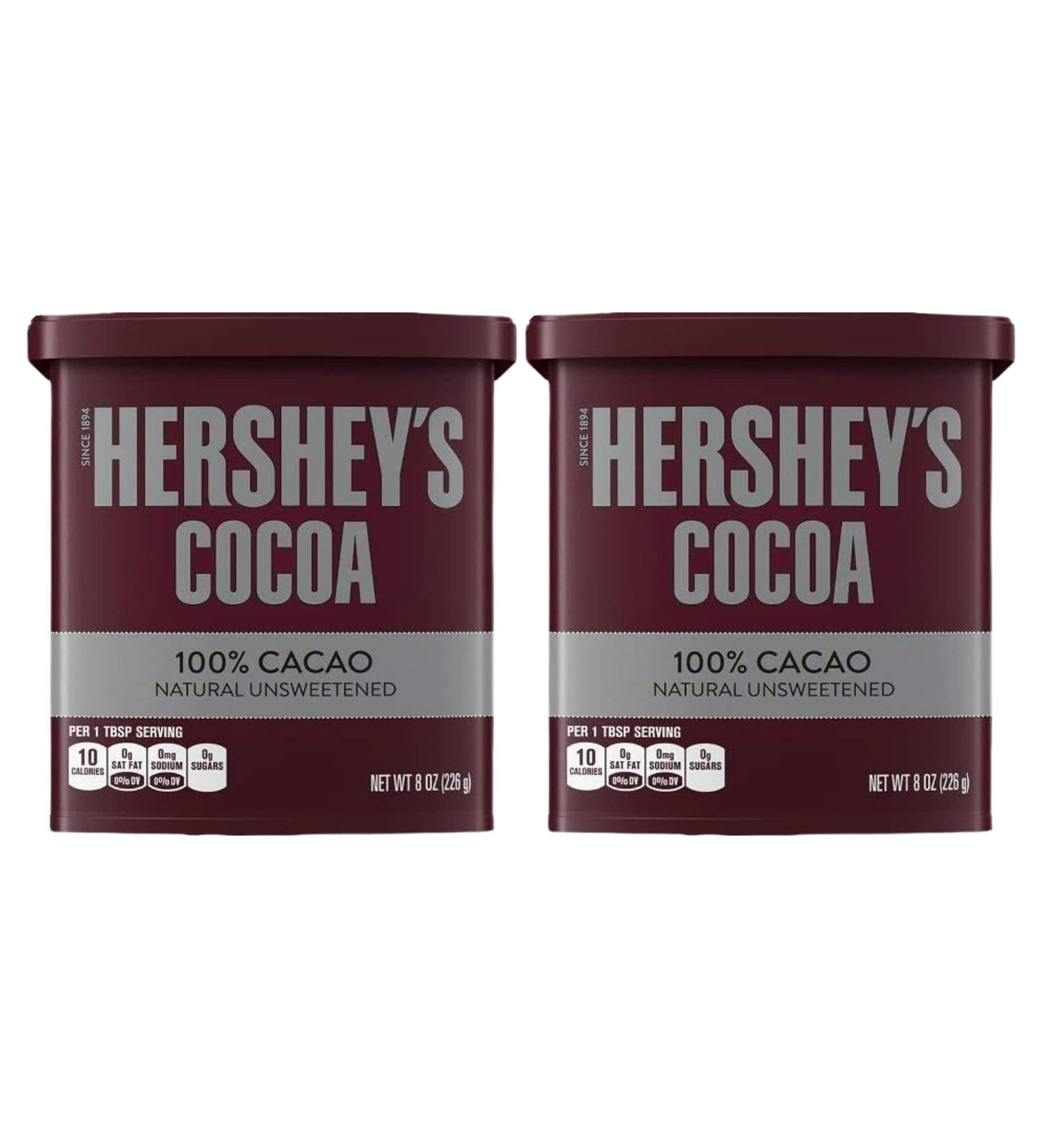 Hershey's 100% Cocoa Natural Unsweetened 8oz. | Perfect for baking and beverage-making | 226g x 2 Packs - Buy Online on GoSupps.com