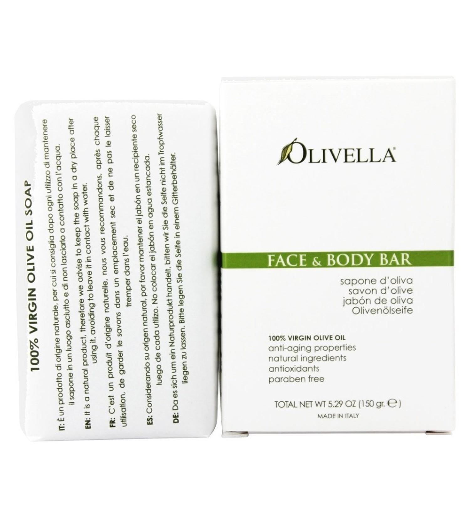 Olivella Virgin Olive Oil Face and Body Bar Soap 5.29 oz. 3 Piece