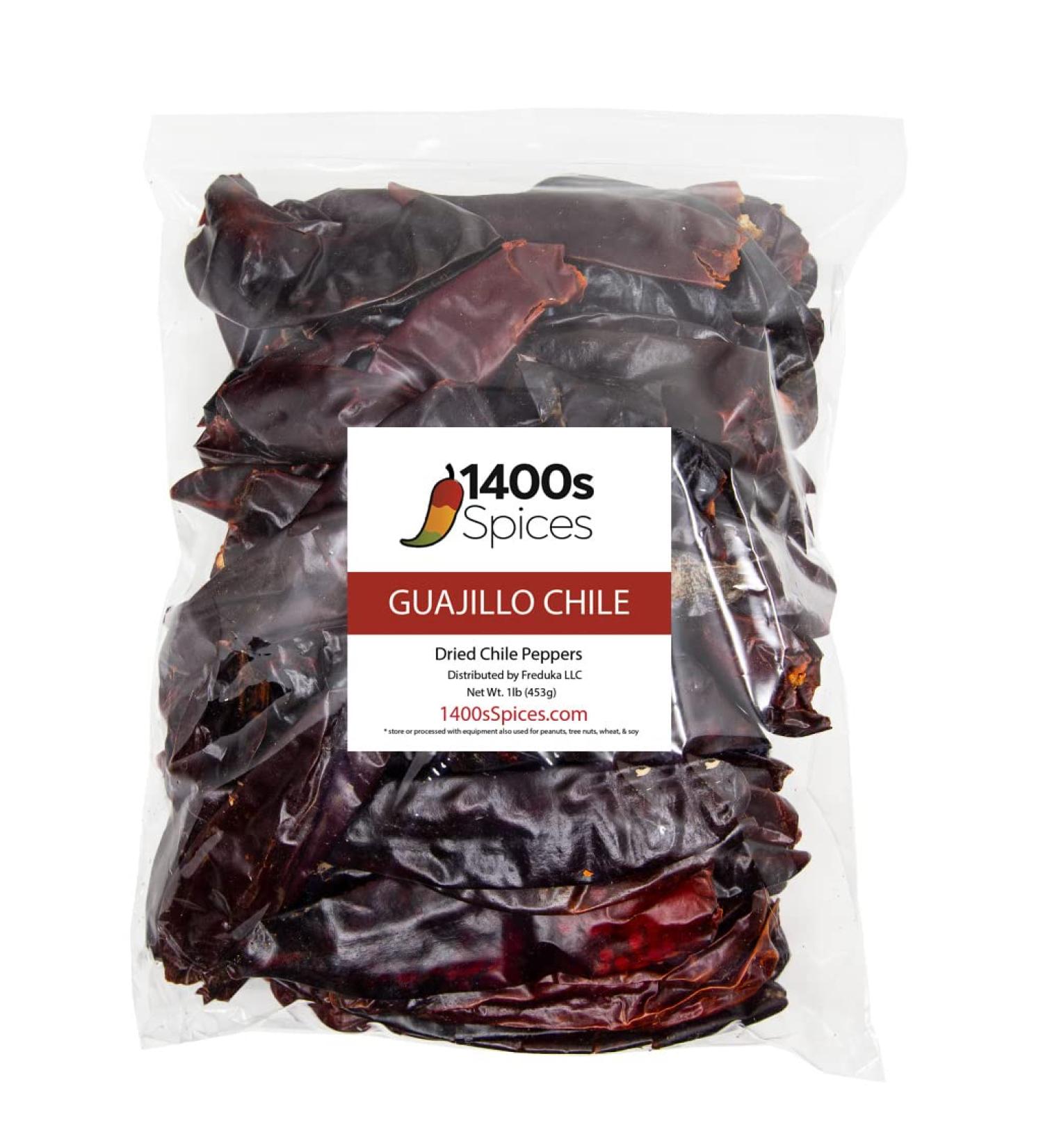1lb Guajillo Stemless Chile - Whole Dried Red Chile Peppers for Mexican Salsa | Versatile Ingredients by 1400s Spices - Buy Online on GoSupps.com