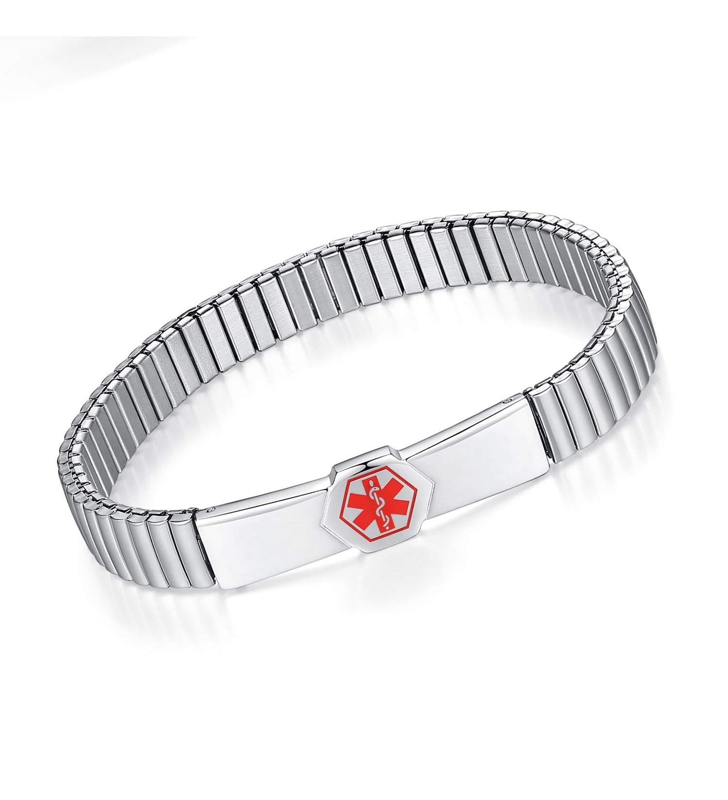 Buy mnmoom Medical Alert ID Bracelets - Stainless Steel Stretch Lymphedema Alert Bracelet for Safe Living - Buy Online on GoSupps.com