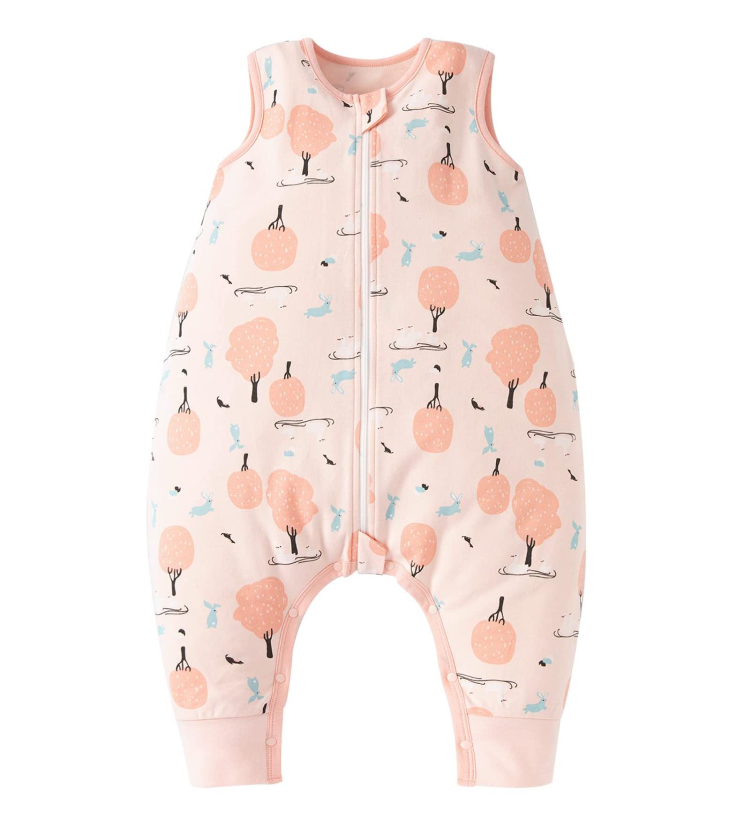 Duomiaomiao Baby Sleeping Bag with Legs | 0.5 TOG 100% Cotton Wearable Blanket | Pink Forest | 3-4 Years (95cm) | Baby Height 100-110cm - Buy Online on GoSupps.com