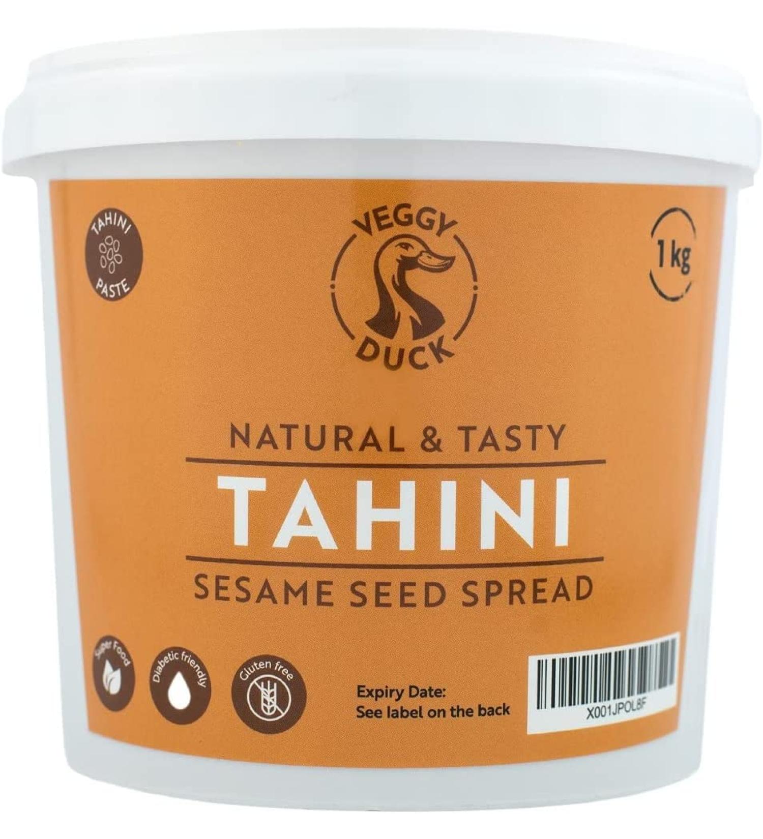 Veggy Duck - Tahini Paste (1Kg) - Tahini | Roasted & Pressed Sesame Seeds | Non-GMO | Vegan | Rich Creamy Taste for Hummus - Buy Online on GoSupps.com