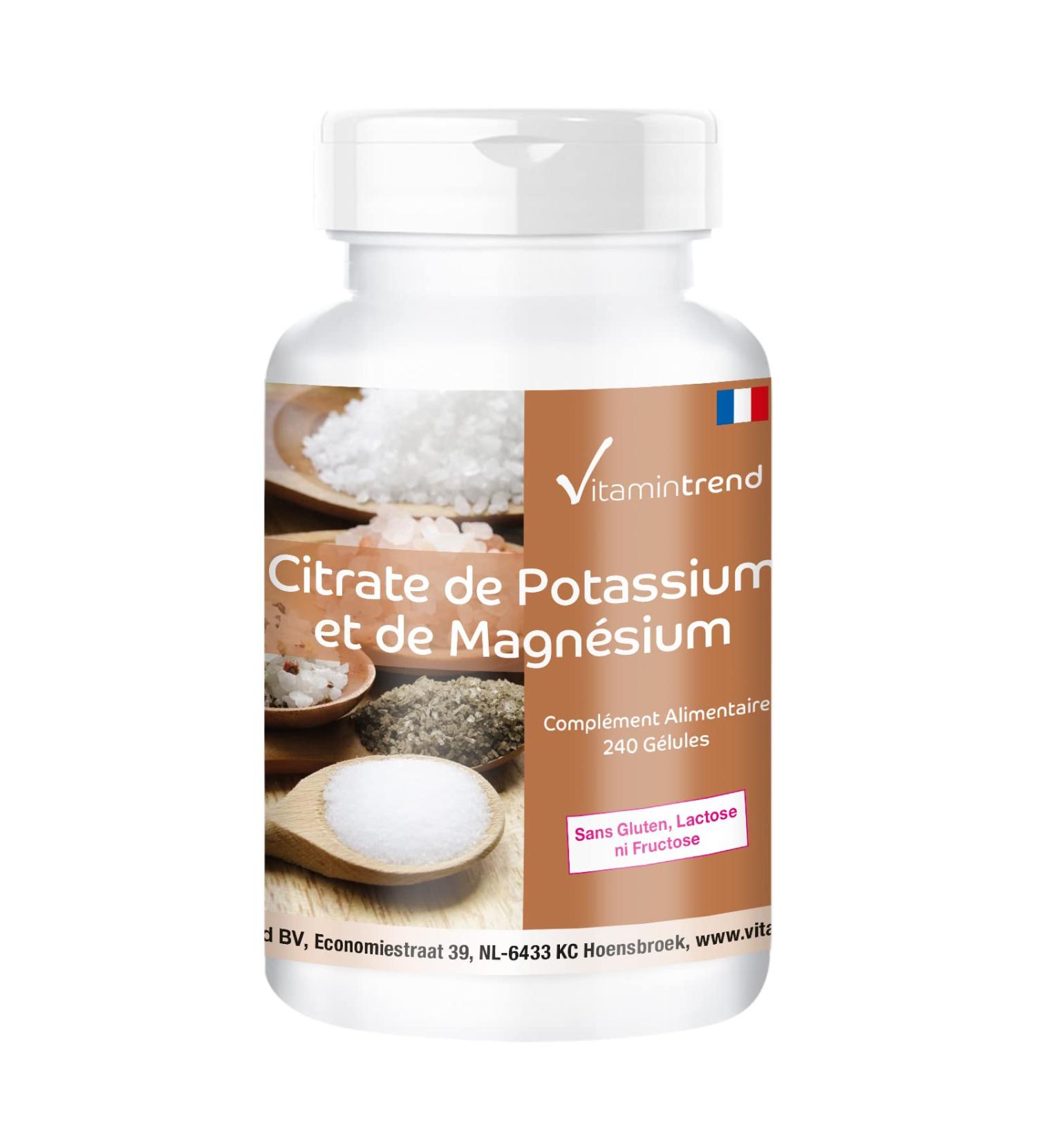Magnesium citrate with potassium - highly dosed - vegan - 240 capsules | Vitamintrend  - Buy Online on GoSupps.com