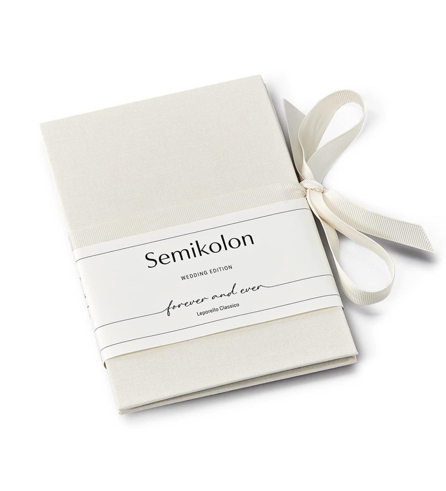Semikolon Photo Accordion Leporello Classico Wedding Edition - Handmade Chamois Album for 14 Photos - Buy Online on GoSupps.com