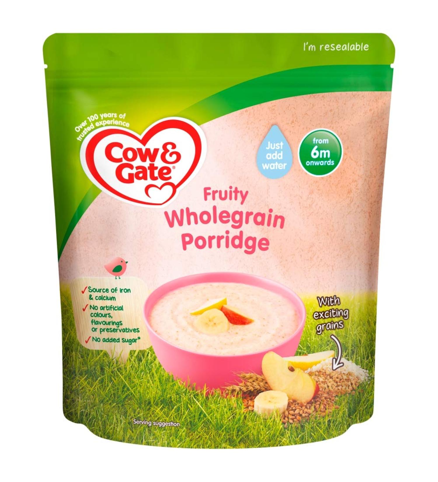 Cow & Gate Wholegrain Porridge Fruity 125g