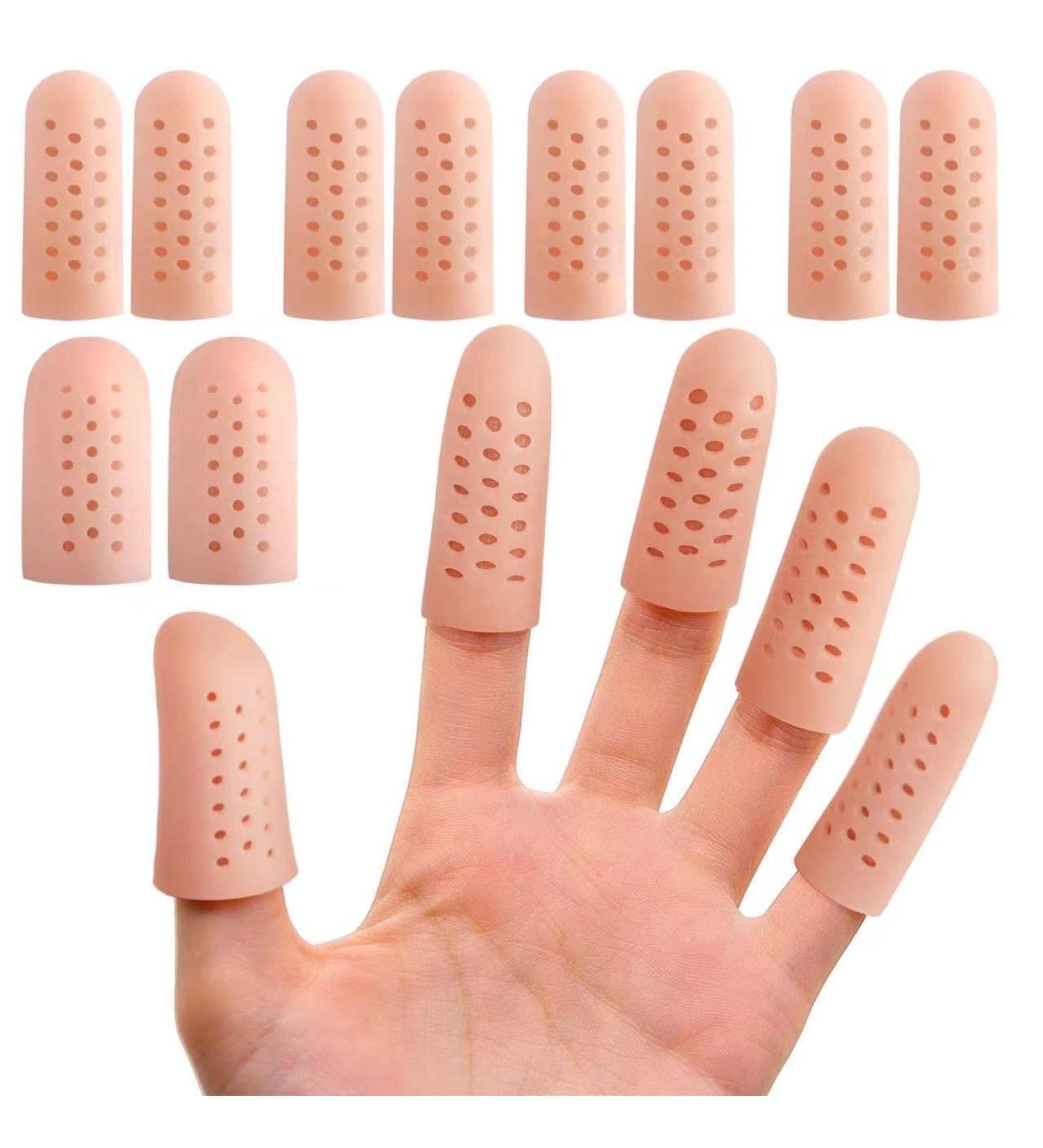 Cogana Gel Fingerlings - Breathable Silicone Fingertips for Trigger Fingers Hand Eczema Blisters & Arthritis (Beige) | International Shipping - Buy Online on GoSupps.com