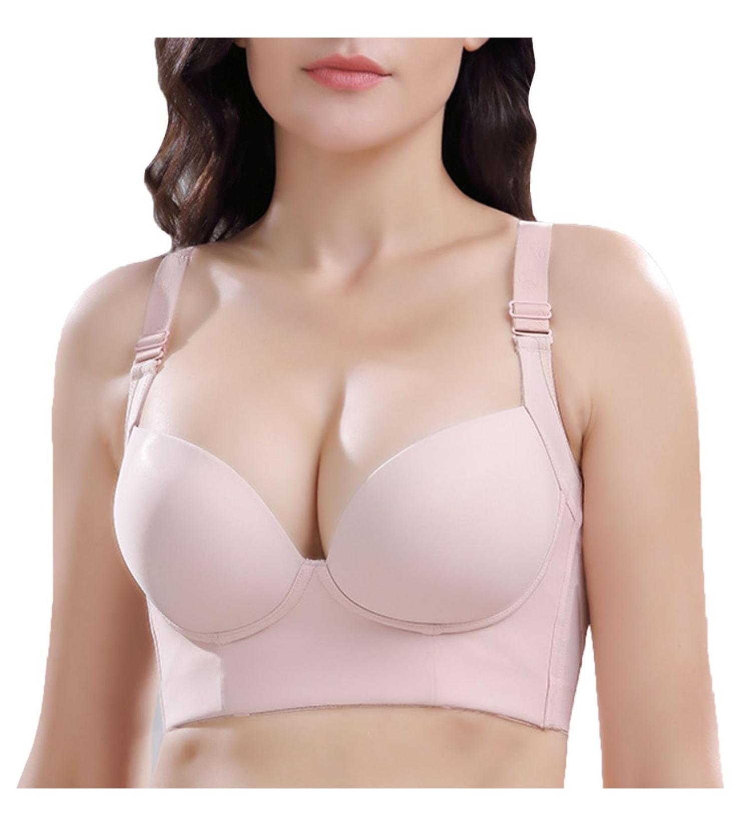 Yhybn Plus Size Minimizer Wireless Bra - Full Coverage Seamless Support for Women | Daily Soft Sports Bra (Pink Size 40/90 CDE) - Buy Online on GoSupps.com