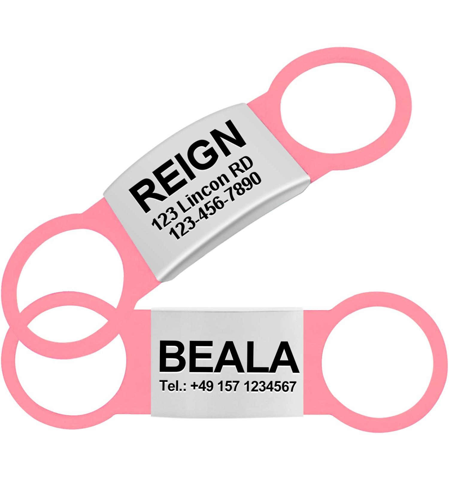 Tagme 2 Pack Personalized Pink Dog ID Tags for Small & Medium Breeds - Custom Engraving Available - Buy Online on GoSupps.com