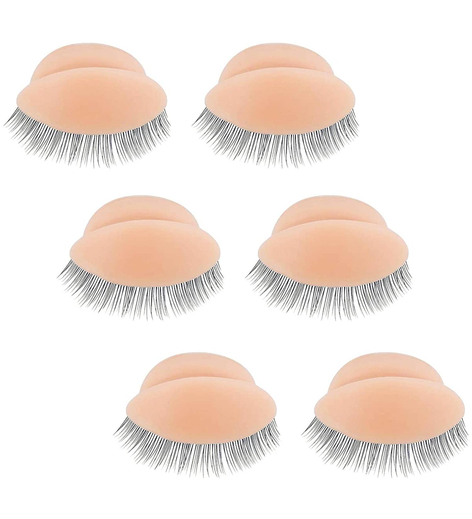 3 Pair Realistic Eyelash Training Heads with Removable Eyelids & Lashes - Perfect for Makeup & Eyelash Extension Practice | International Shipping Available - Buy Online on GoSupps.com
