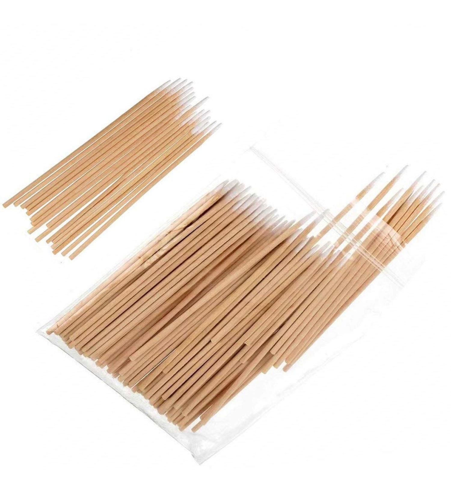 ANCLLO Cotton Swabs 500pcs | Pointed Wooden Handle for Makeup & Cosmetics | Ideal for Earrings & Beauty Care - Buy Online on GoSupps.com