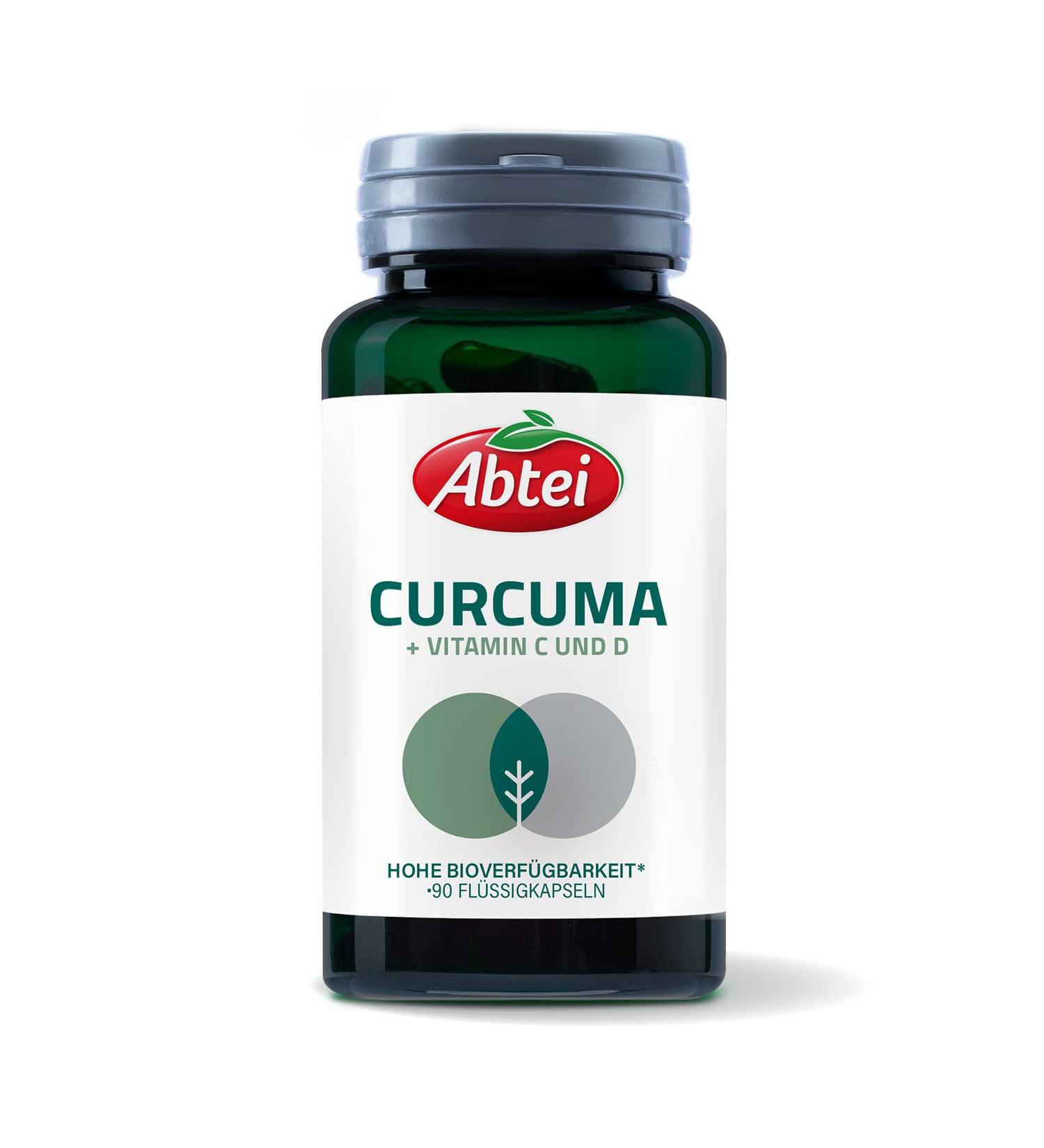 Abbey Nature & Science Curcuma - Premium Liquid Technology with Vitamin C & D - 185x Bioavailability - High-Dose Lab Tested - 90 Capsules - International Shipping - Buy Online on GoSupps.com