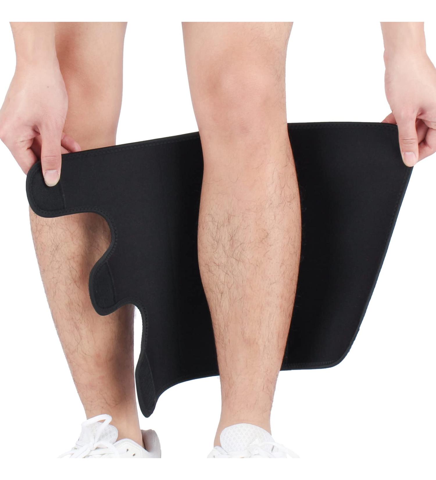 Calf Support Brace 2 PACK - Adjustable Shin Splint Compression Wrap for Pain Relief - XXXL Black - Buy Online on GoSupps.com
