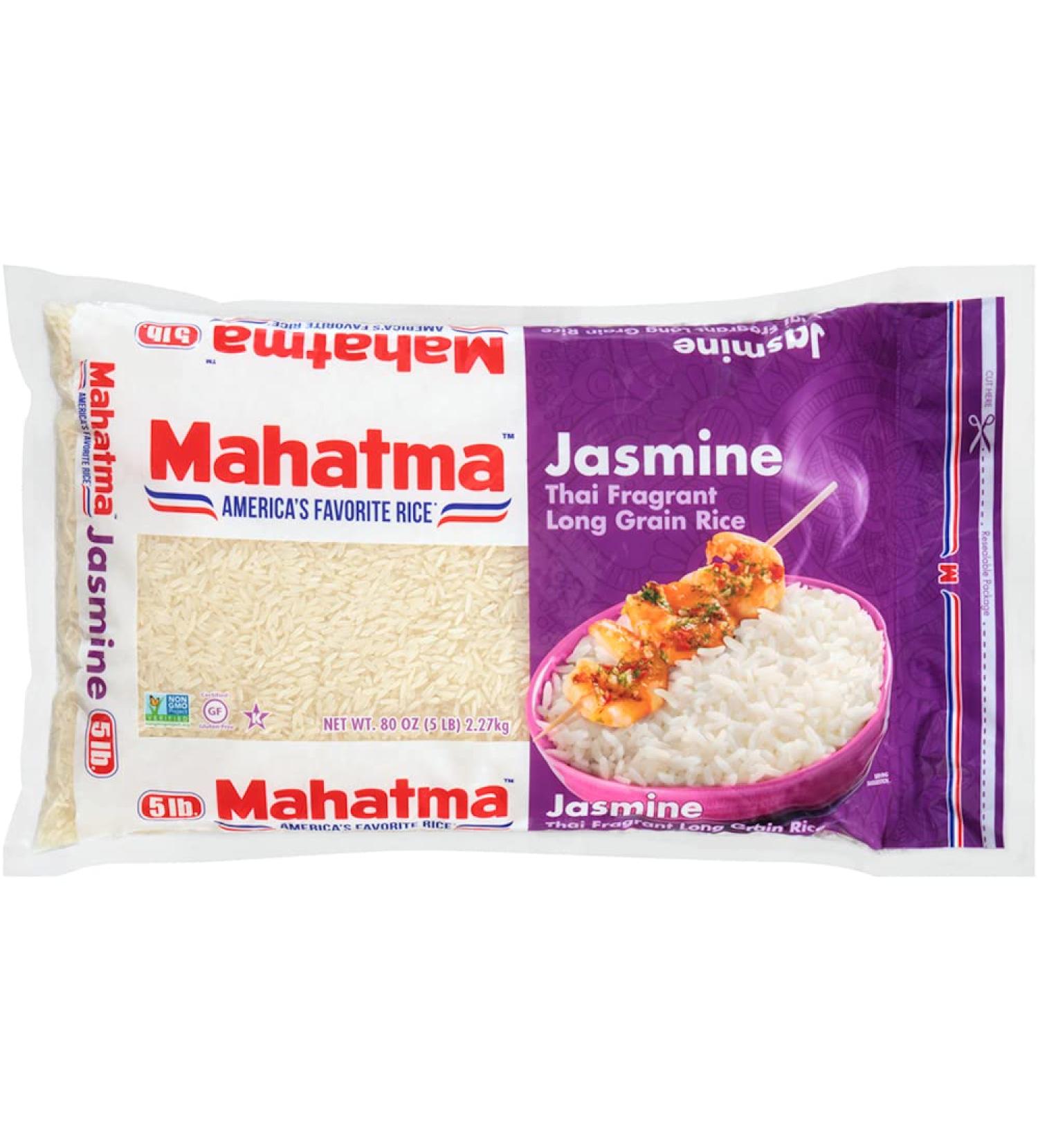 Mahatma Authentic Thai Jasmine White Rice 5 lb - Gluten Free, Non-GMO, Vegan - 80 Oz - Buy Online on GoSupps.com