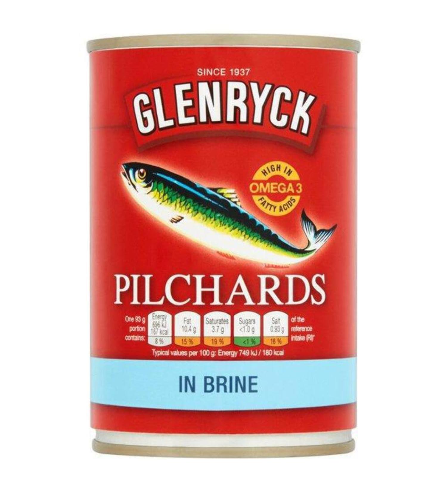 MASGlenryck Pilchards in Brine 400g Box of 12-Fd
