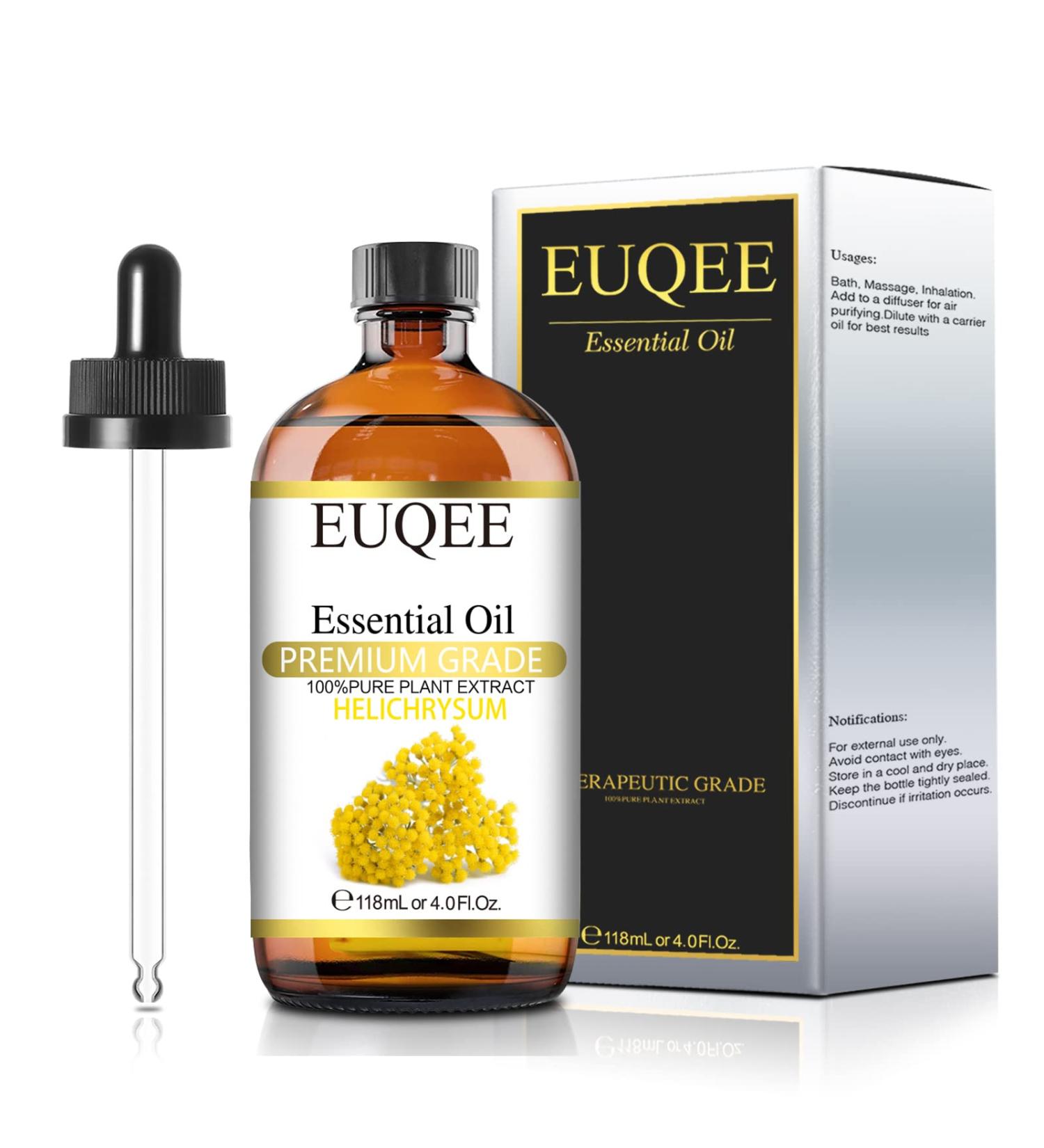 EUQEE Helichrysum Essential Oil 118ml - Pure Aromatherapy Oil for Diffusers & Humidifiers - Buy Online on GoSupps.com