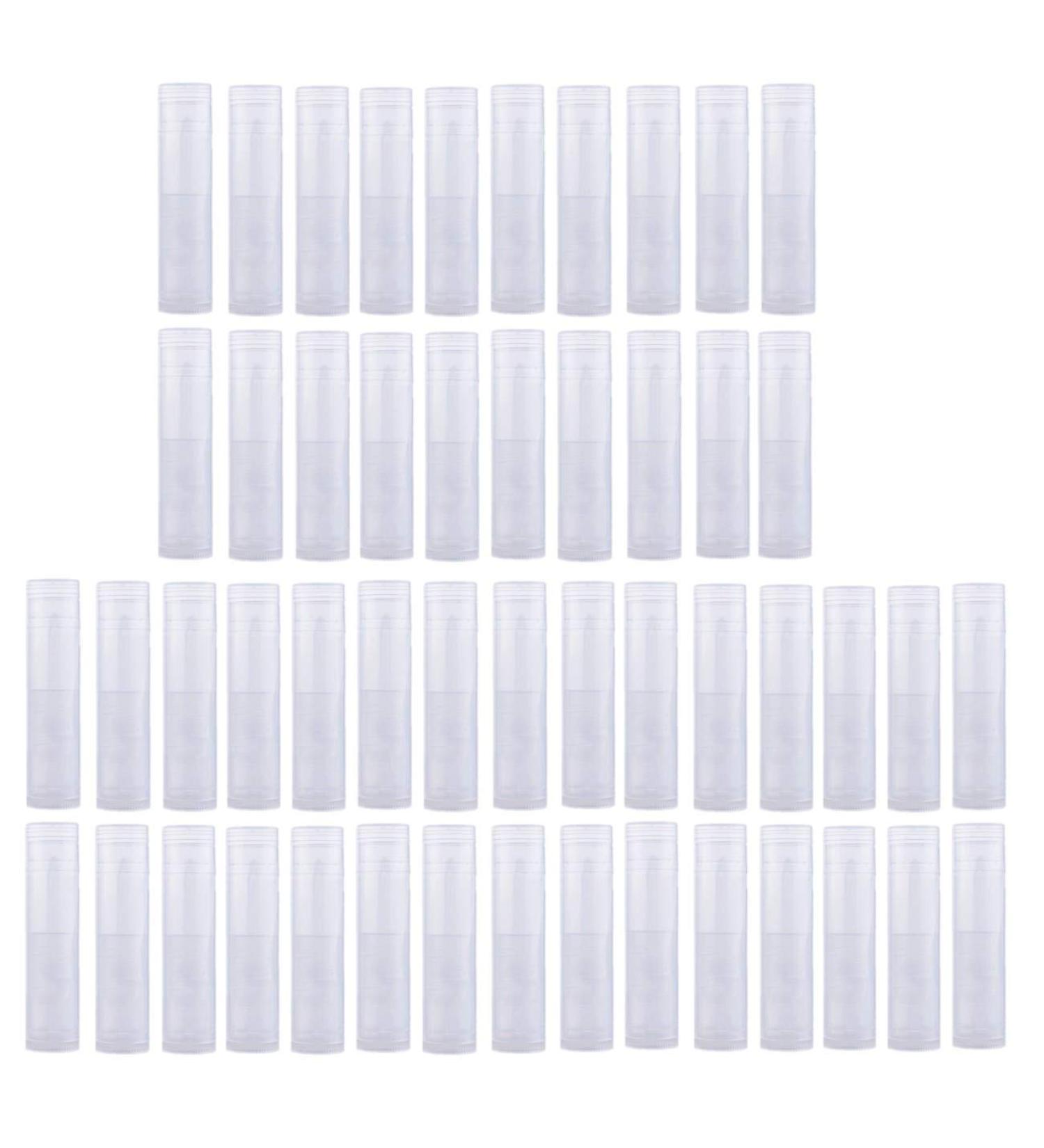 JZK 50 Pack Clear Plastic Lip Balm Containers - Empty Tubes for DIY Lip Balm & Handmade Projects - Buy Online on GoSupps.com