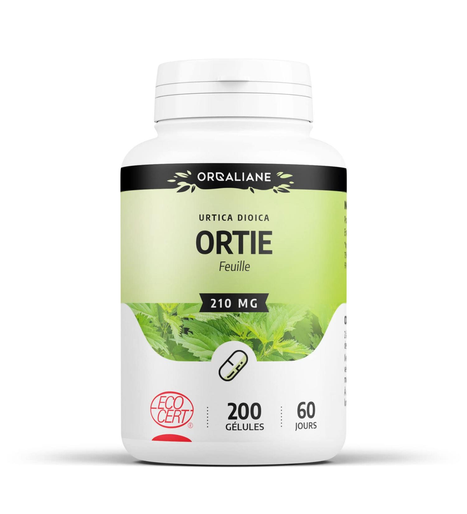 Organic Nettle Leaf 230 mg - 200 Capsules - Ecocert Certified - Orgaliane - Buy Online on GoSupps.com