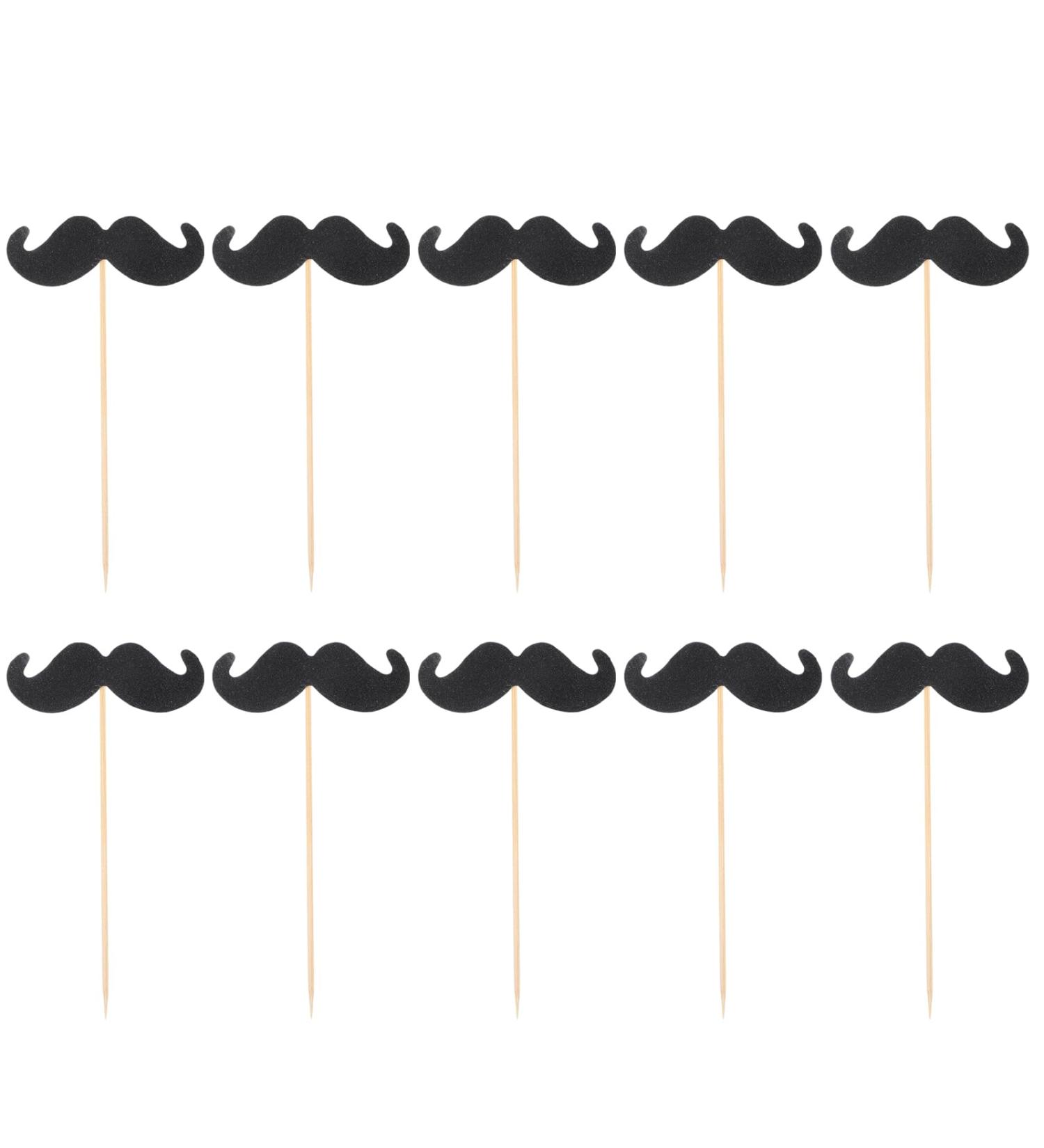 Hoement 40pcs mustache cupcake toppers fake mustache gender reveal cupcake toppers mustache party decorations cake decor de bautizo para ni o baby paper cup - Buy Online on GoSupps.com