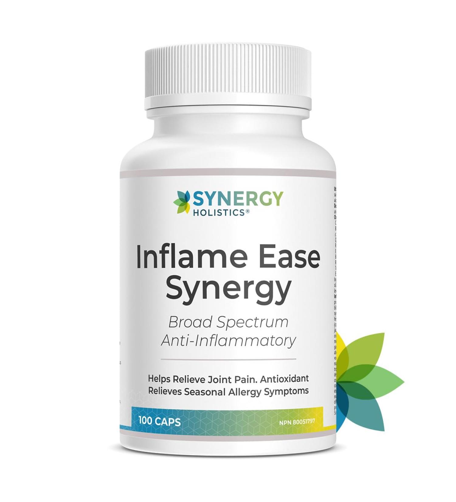 Synergy Holistics | Inflame Ease Synergy - Joint Pain & Seasonal Allergy Relief - NRF2 Supplement - Curcumin C3 Complex Quercetin Trans-Resveratrol Nettle Rosemary - 9 Synergistic Anti-Inflammatory Ingredients -100 Veg Caps - Buy Online on GoSupps.com