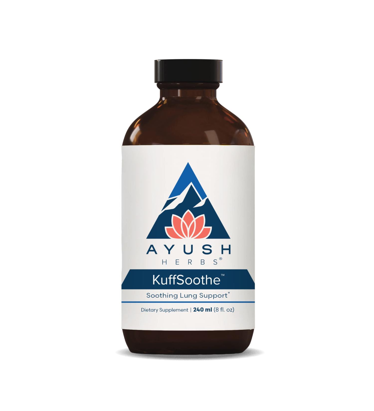 Ayush Herbs Kuffsoothe - All-Natural Ayurvedic Throat & Bronchial Wellness Syrup - 8 fl oz - Buy Online on GoSupps.com