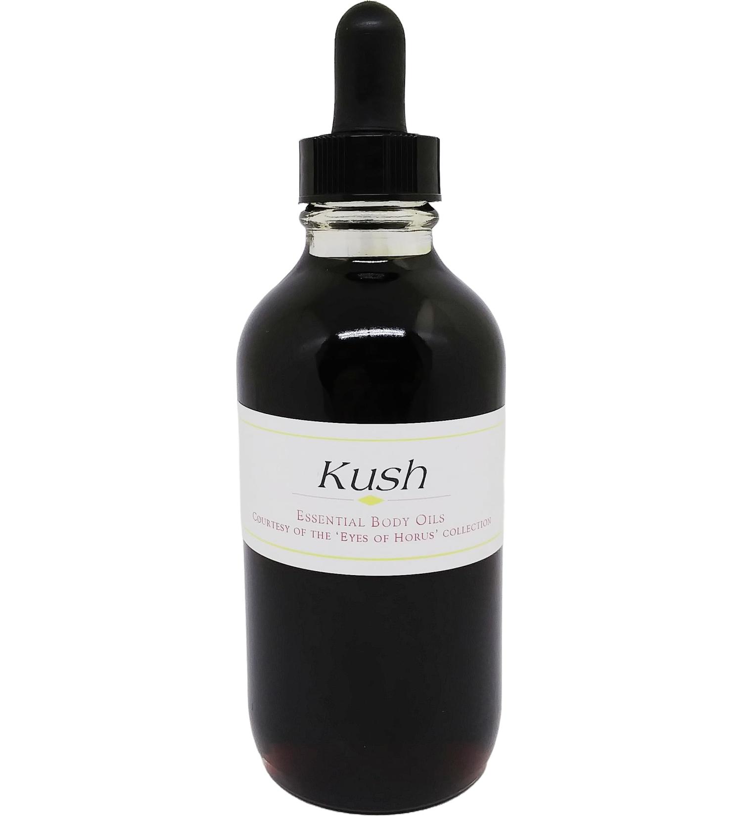Kush Scented Body Oil Fragrance Glass Dropper Top - Dark Brown - 4 oz. - ID#23028 4 Fl Oz (Pack of 1)