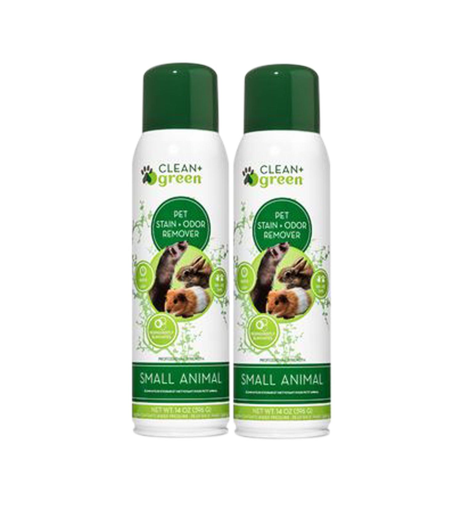Clean+Green All Purpose Cage Cleaner for Small Animals, 14 oz - Eco-Friendly, Natural, Non-Toxic Cleaning Supplies - Professional Stain Remover, Plant Based - Premium Pet Waste Odor Eliminator Pack of 2