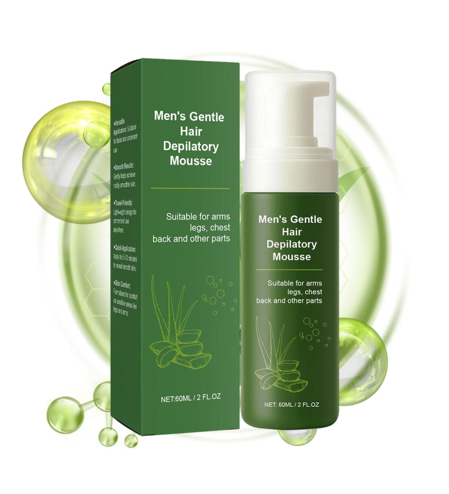 Body Hair Removal Cream For Men | 60ml Natural Hair Removal Lotion - Natural Removal for Men Cheek Armpit Arm Leg Thigh Face Zone Bikini Dad Boyfriend - Buy Online on GoSupps.com