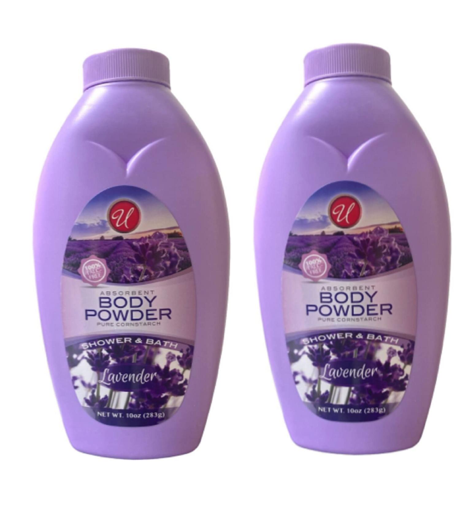 Absorbent Body Powder Pure Cornstarch Lavender Shower & Bath 10 oz. (2 Pack) - Buy Online on GoSupps.com