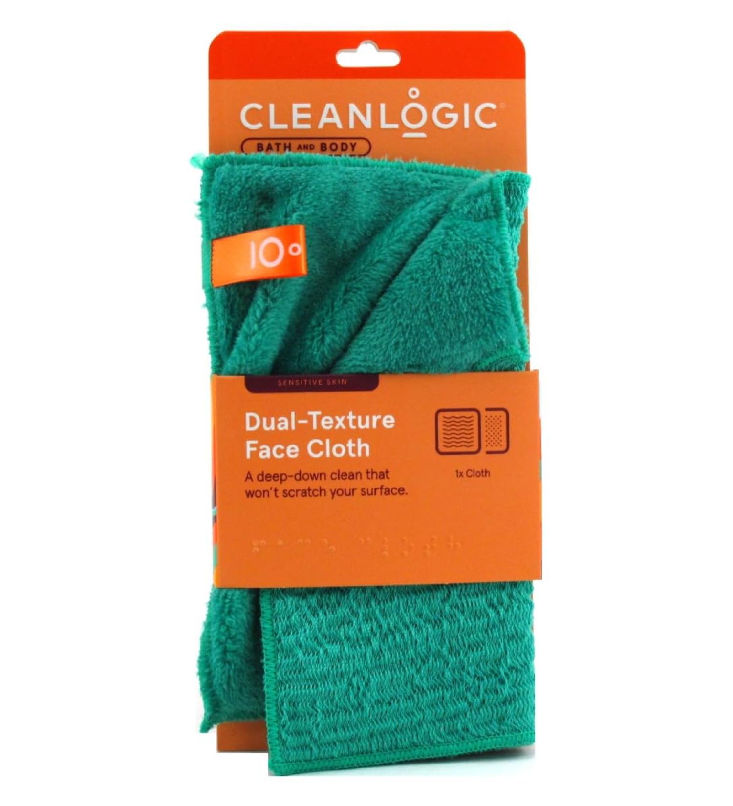 CleanLogic Dual Texture Face Cloth - Certified Organic - Pack of 6 for Healthy Skin - International Shipping Available - Buy Online on GoSupps.com