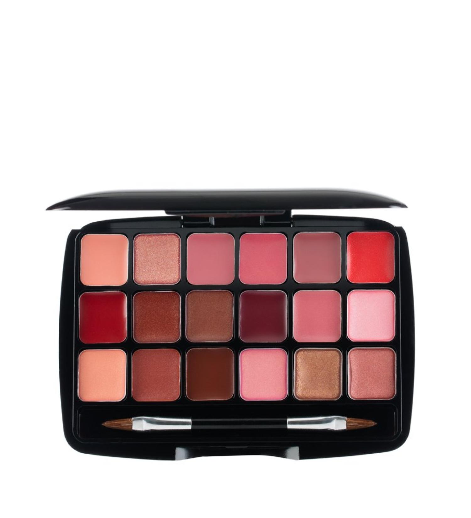 EVE PEARL Ultimate Lip Palette - 18 Color Matte & Shimmer Lipstick Set with Aloe & Vitamin E - Buy Online on GoSupps.com