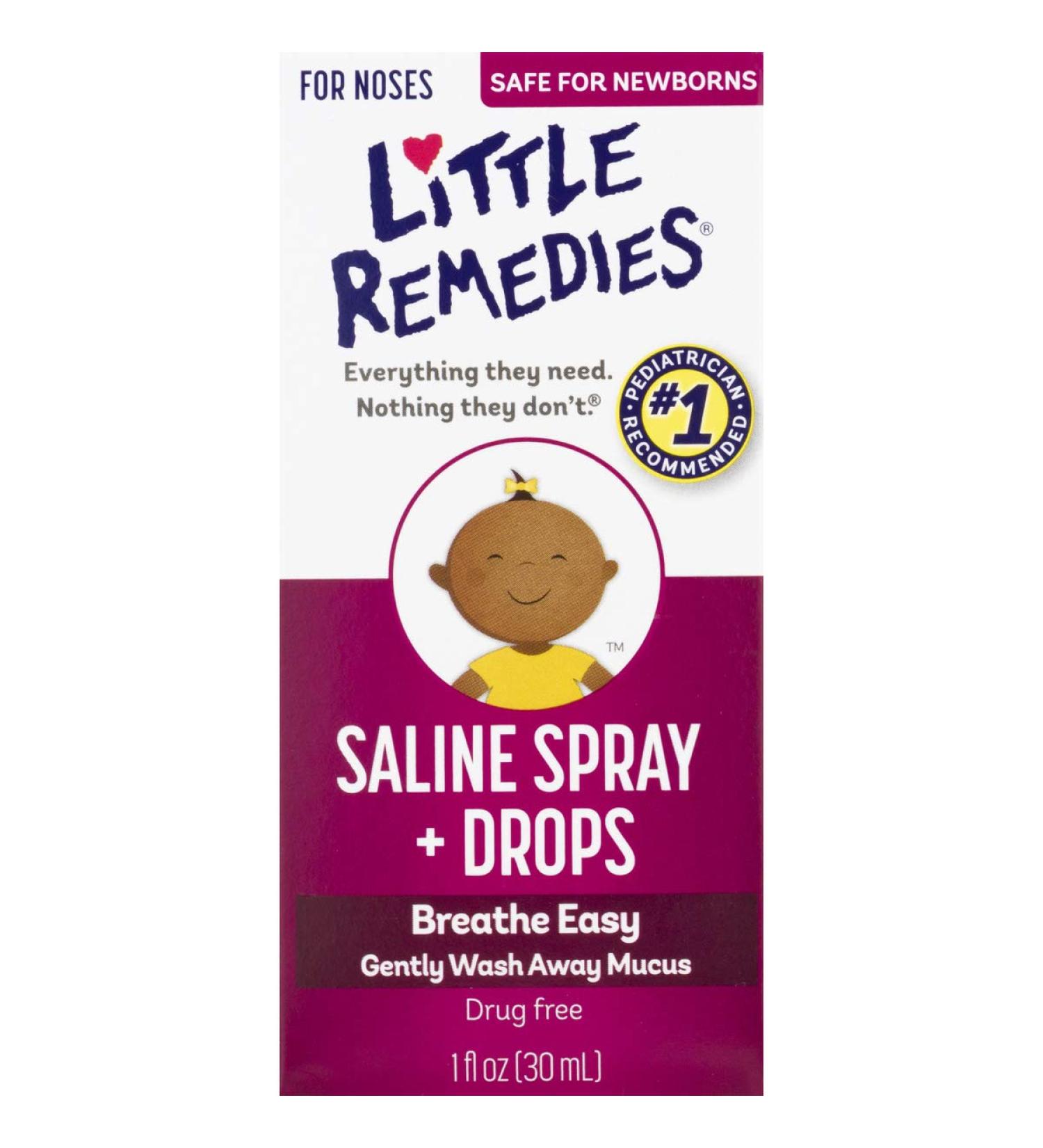 Little Remedies Noses Saline Spray Drops 1 Fl Oz - Gentle Relief for Congestion (1 Pack) - Buy Online on GoSupps.com
