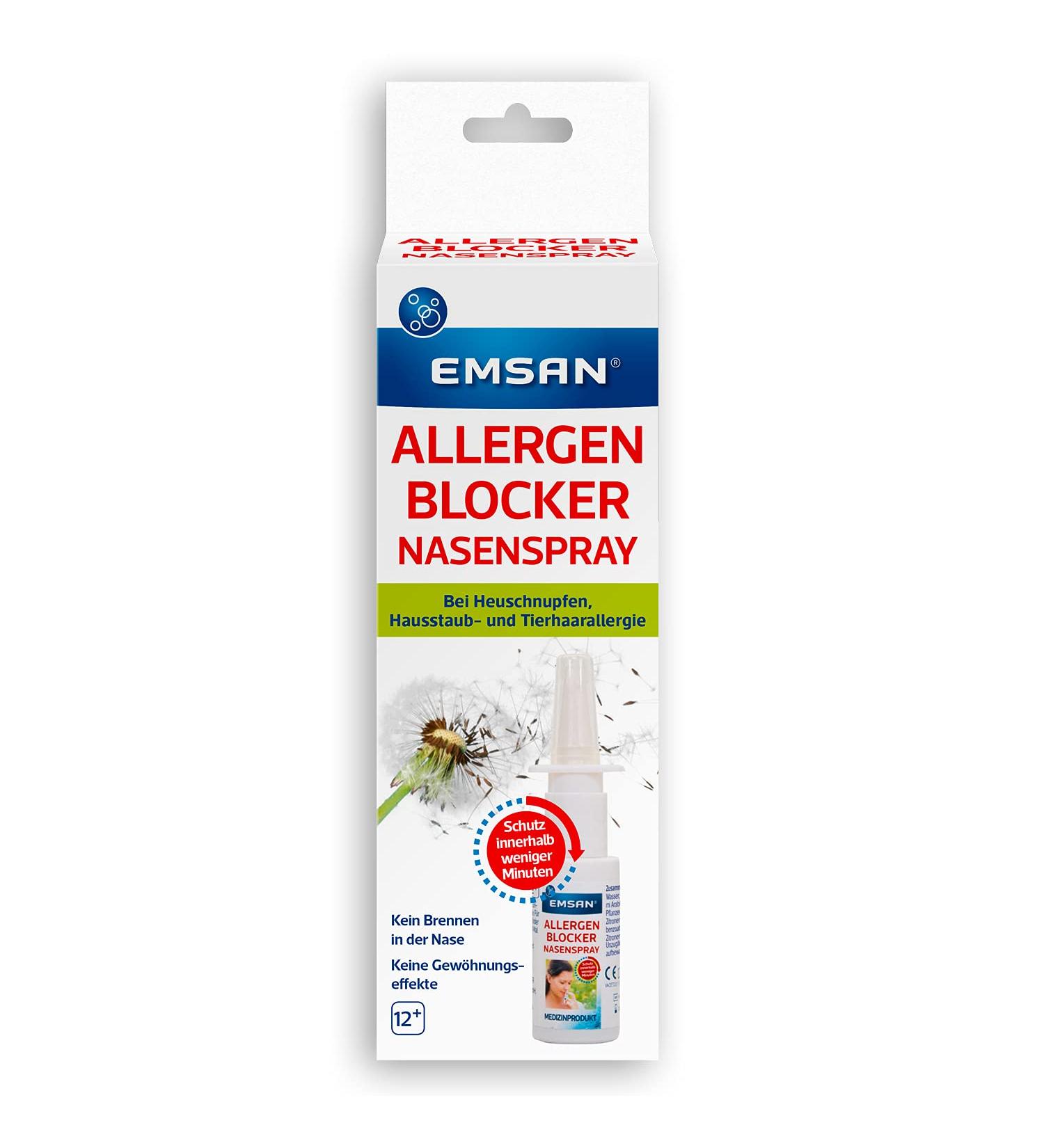 EMSAN Allergen Blocker Nasal Spray | Hay Fever Relief & Allergic Rhinitis | Clinically Effective | Long-Lasting Humidification | 15 ml - Buy Online on GoSupps.com