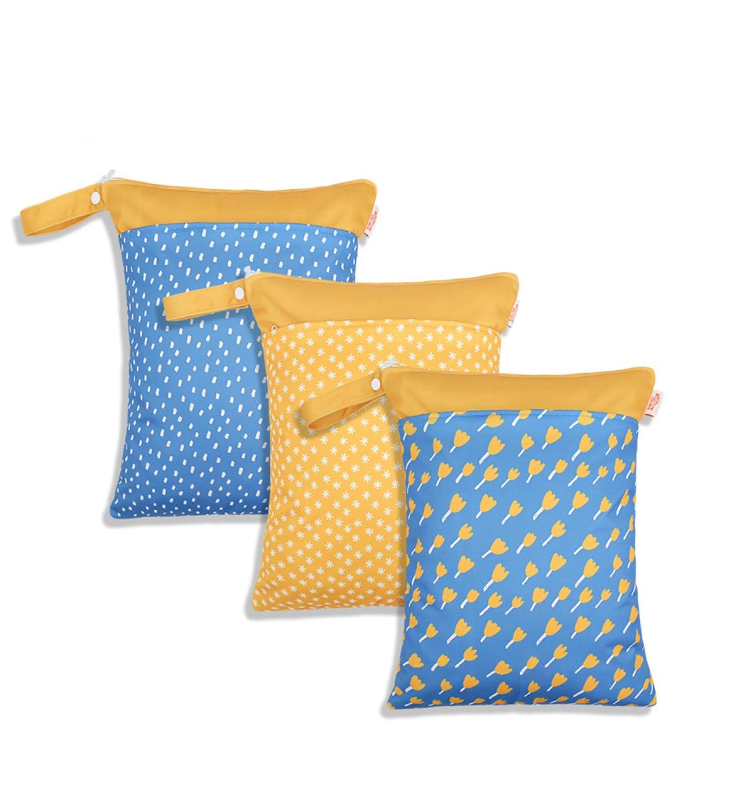 Daysskk 3-Piece Waterproof Diaper Bag Wet Bags for Girls - Zipper Laundry Bags for Daycare & Swimming | 30x40 cm | Stylish Patterns - Buy Online on GoSupps.com