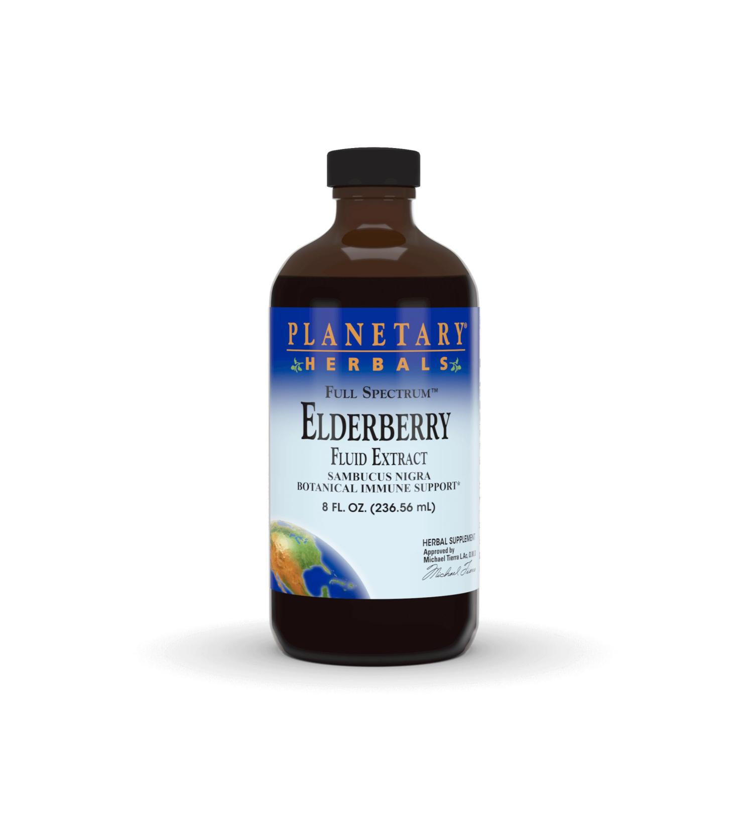 Planetary Herbals Elderberry Fluid Extract Full Spectrum 5 ml Botanical Immune Support - 8 Fluid oz - Buy Online on GoSupps.com