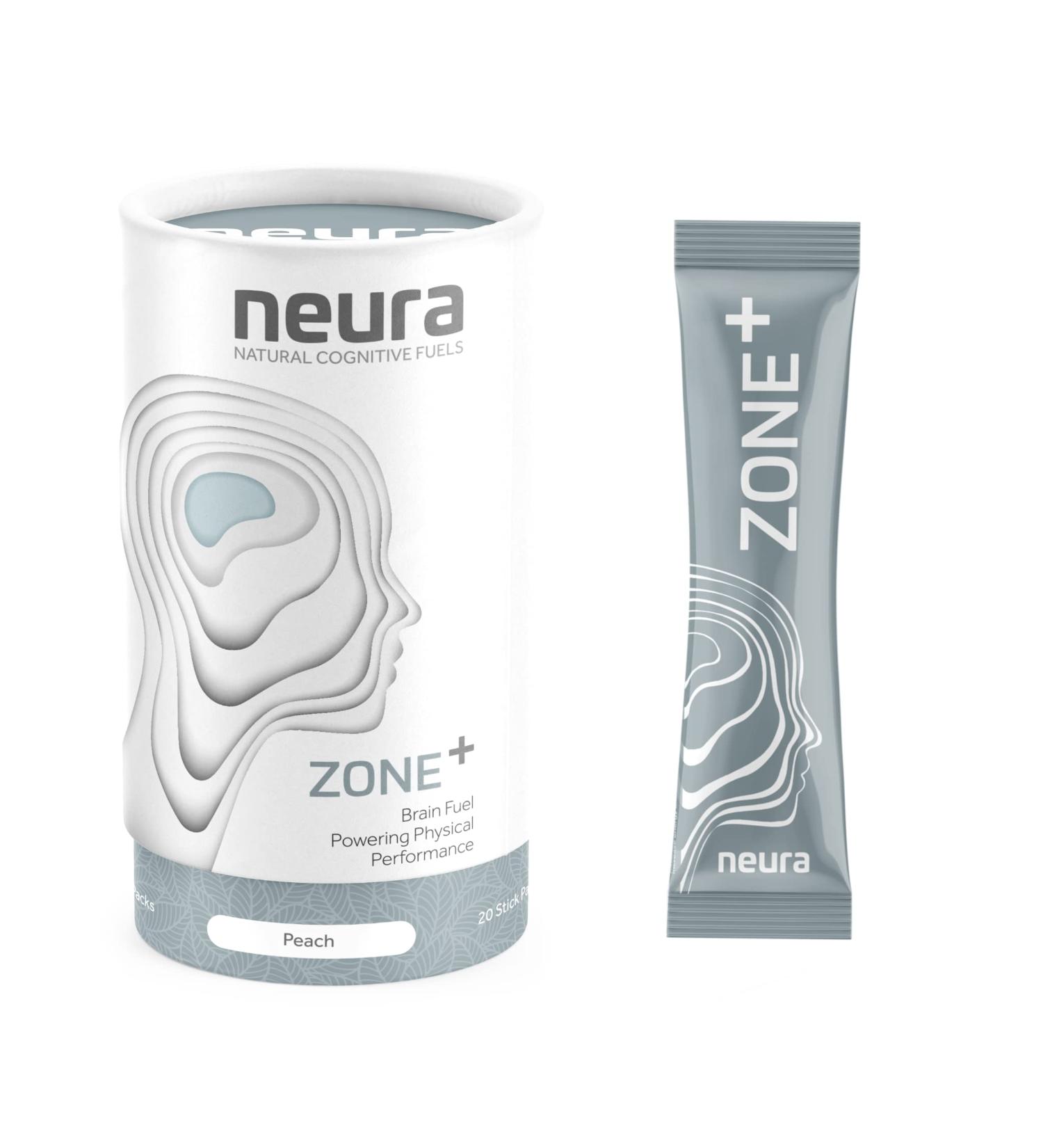 Zone+ by Neura | Brain Fuel for Enhanced Physical Performance | Nootropic Plant Extracts Green Tea & Guayusa | Natural Peach (20 Sachets) - Buy Online on GoSupps.com
