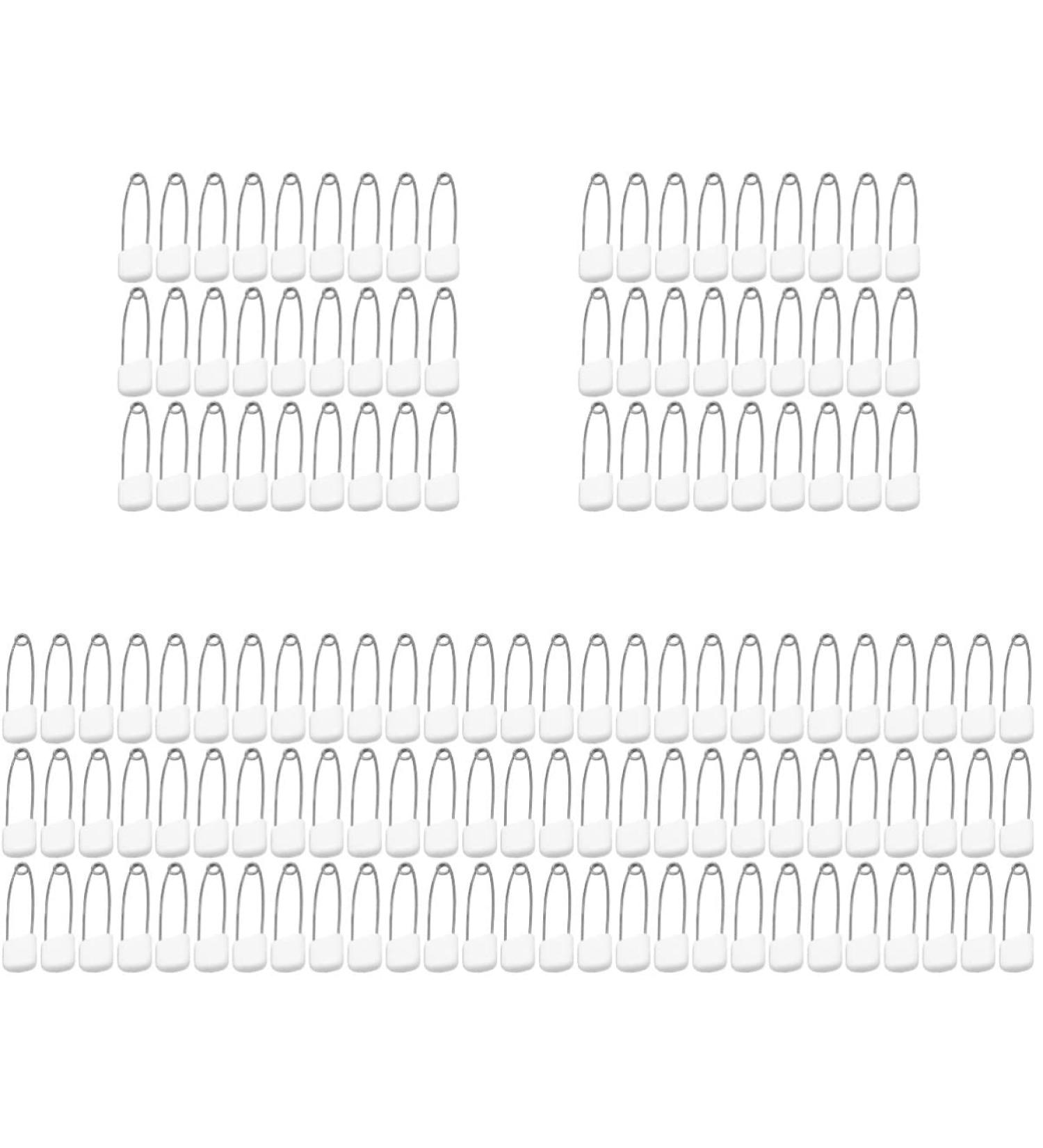 iplusmile 500 Pcs Plastic Safety Pin with Locking Diaper Head - White Steel Pins for Baby Clothing and Diapers - Buy Online on GoSupps.com